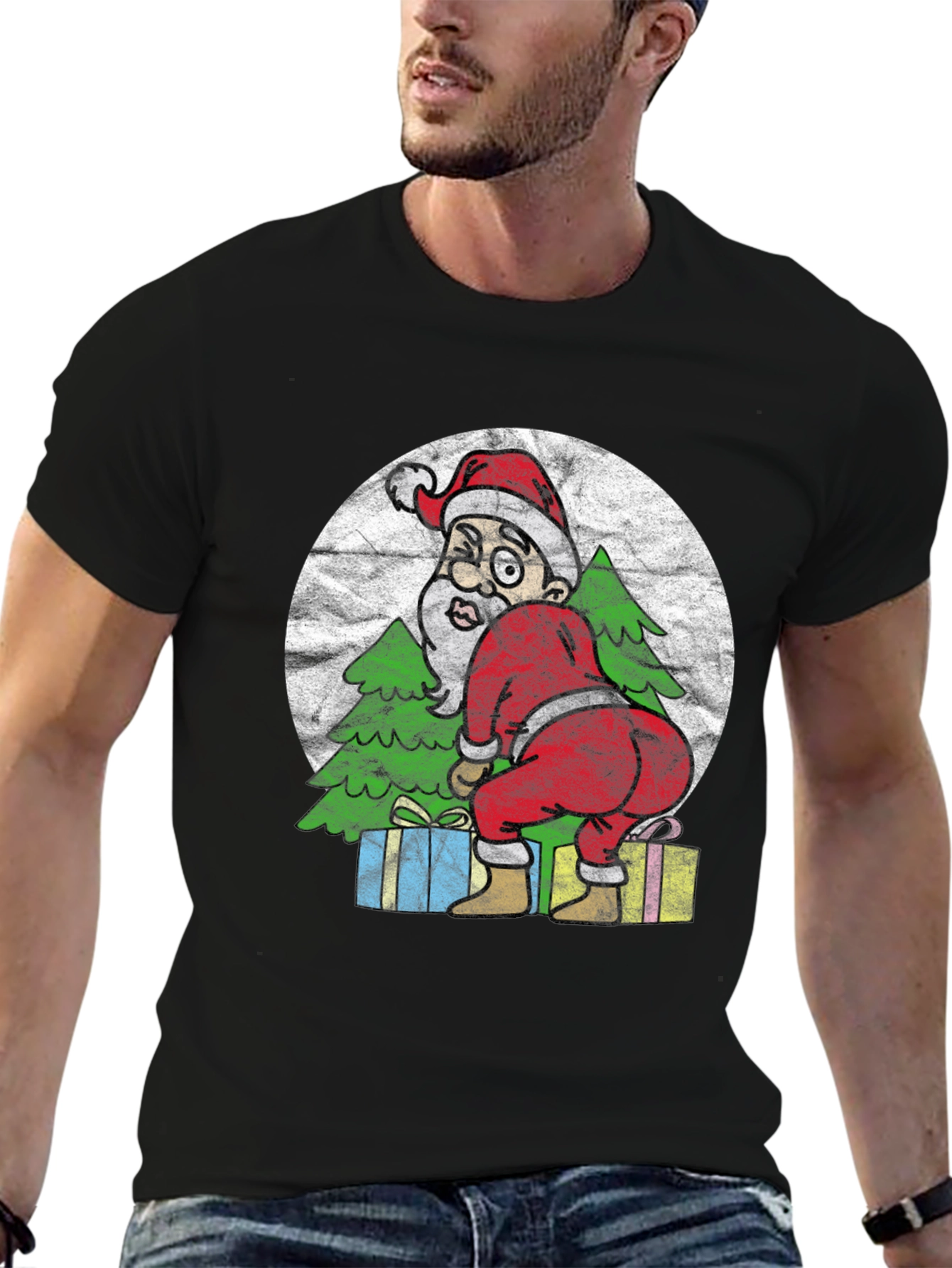 Funny Santa Twerk Christmas Graphic Tee