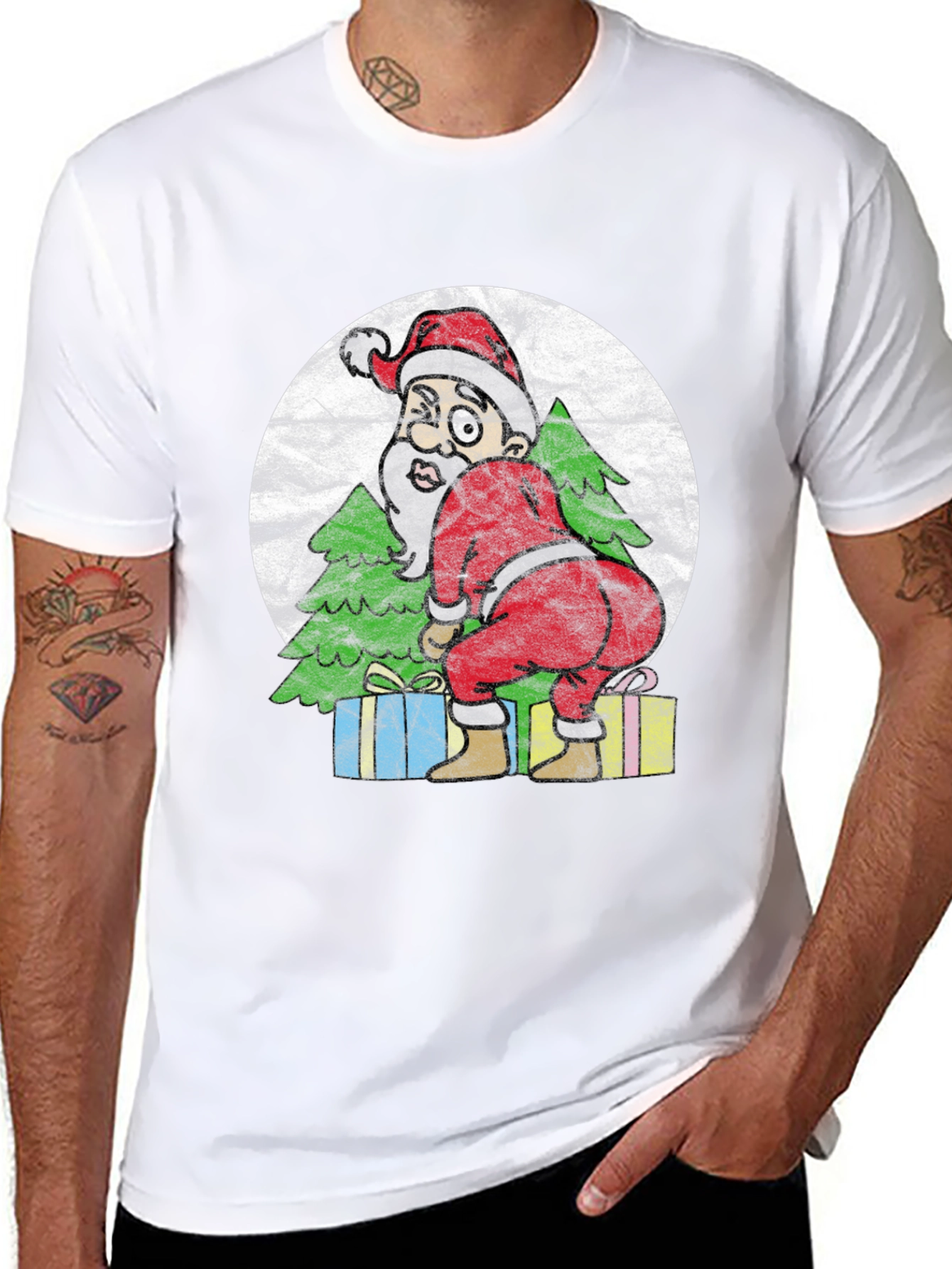 Funny Santa Twerk Christmas Graphic Tee