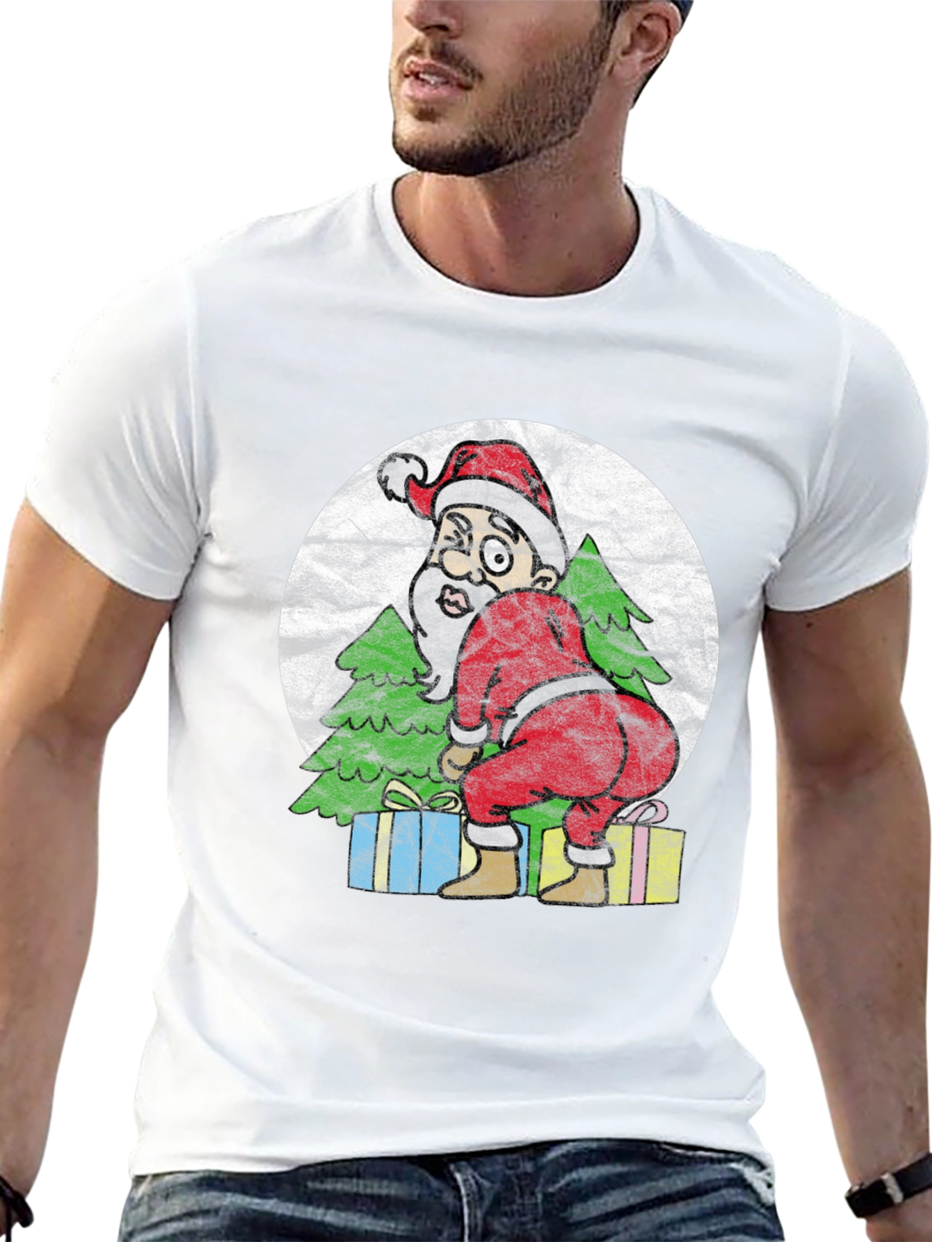 Funny Santa Twerk Christmas Graphic Tee
