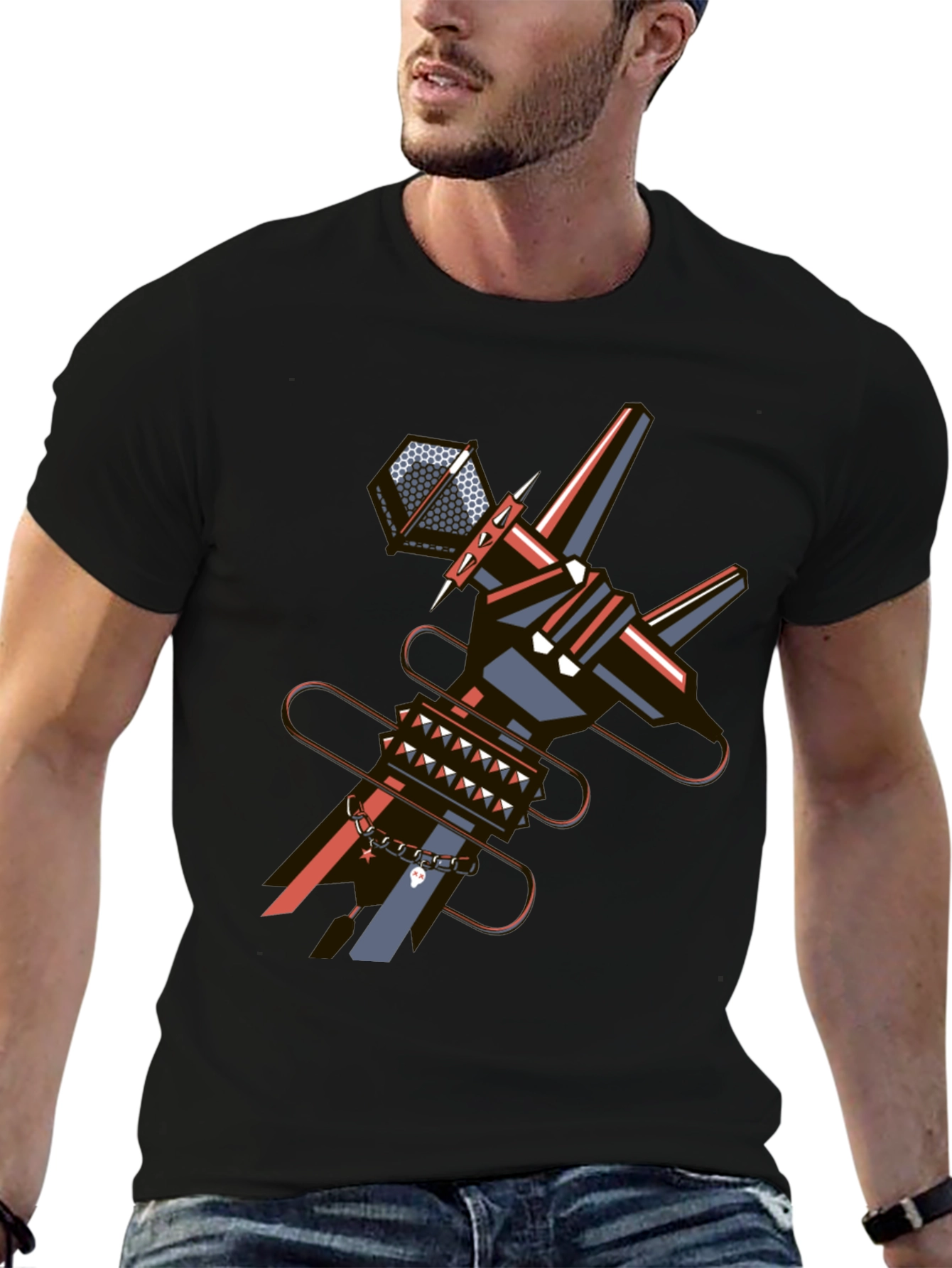 Abstract Punk Graphic Tee - Edgy Style