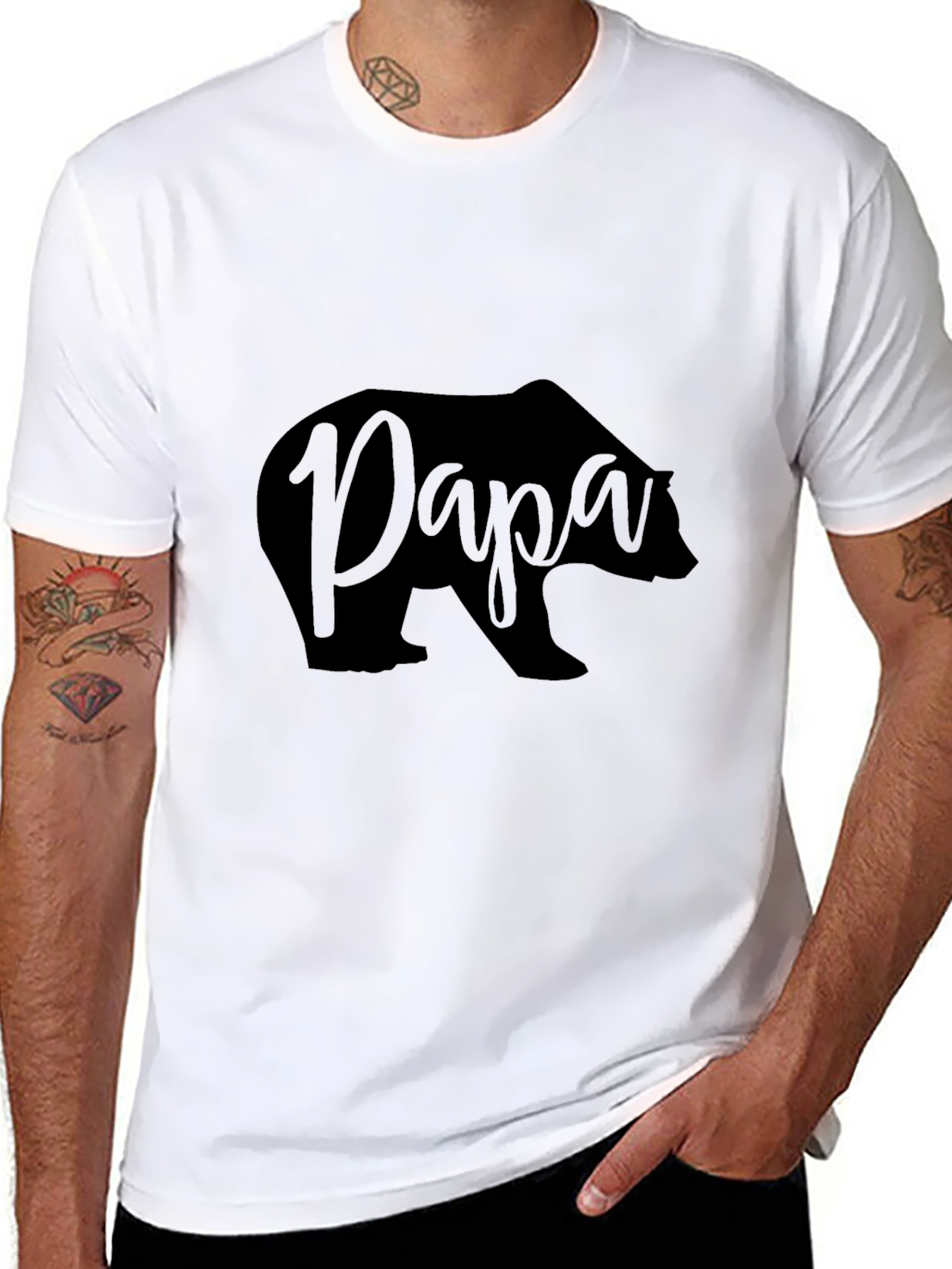 Papa Bear Black T-Shirt - Fathers Day Gift