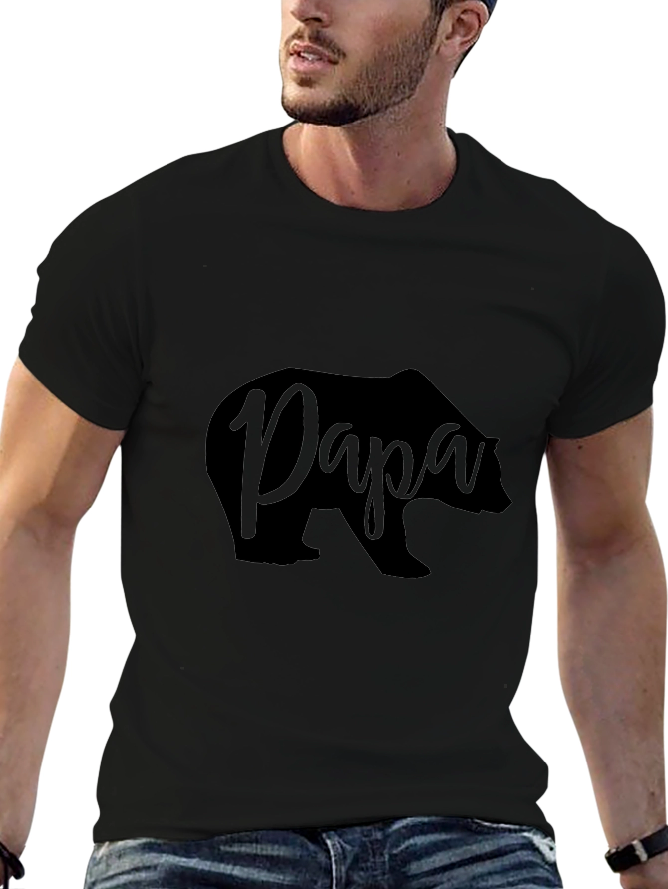 Papa Bear Black T-Shirt - Fathers Day Gift