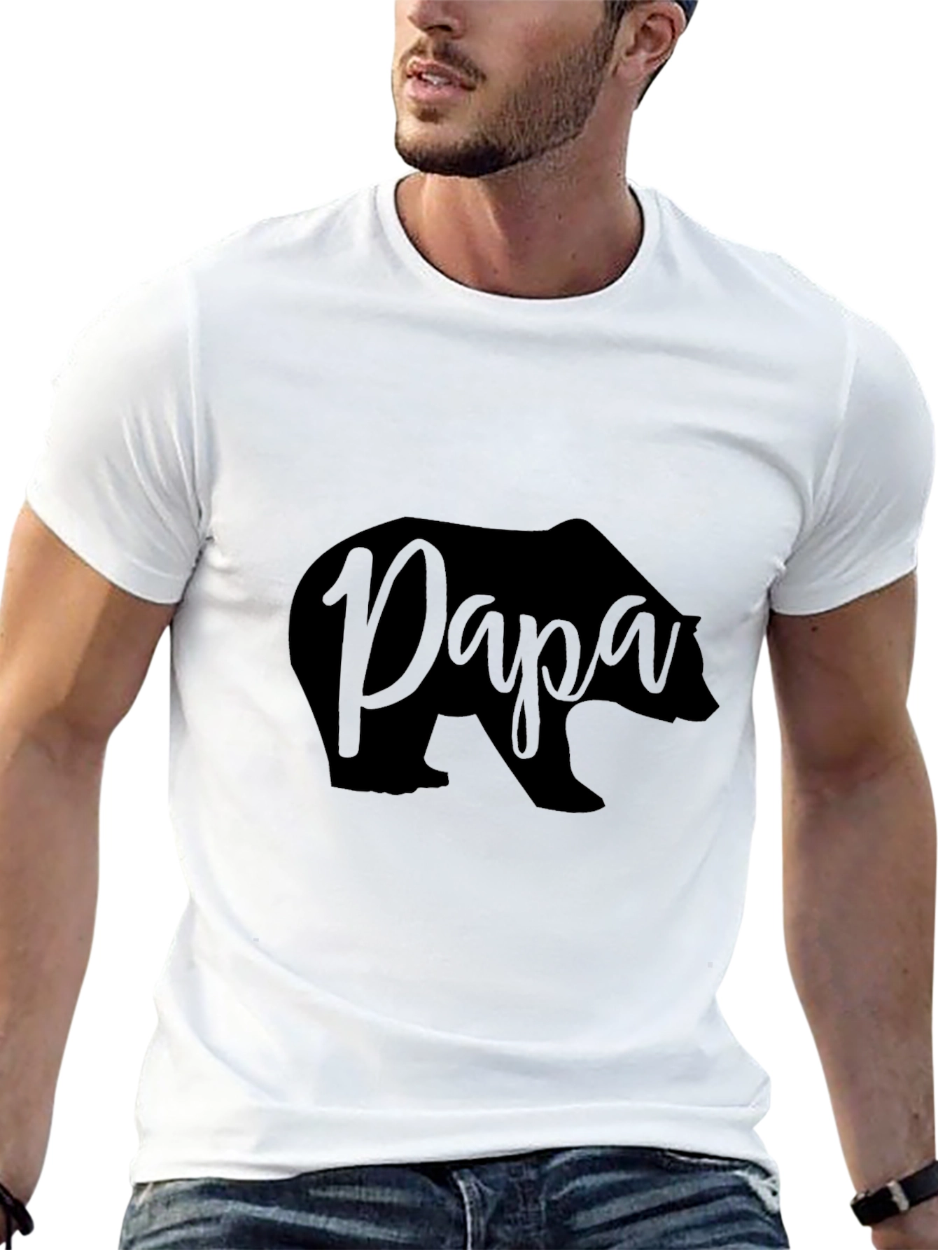 Papa Bear Black T-Shirt - Fathers Day Gift
