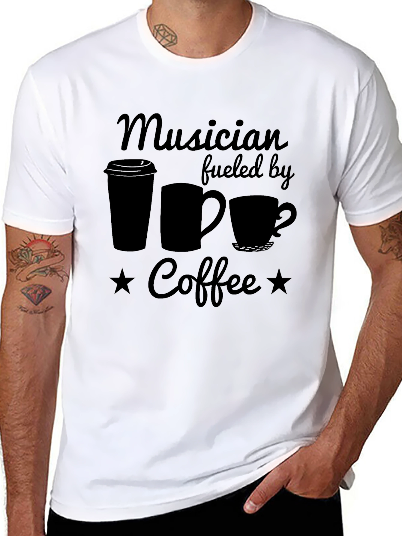 Musician Fueled by Coffee Graphic T-Shirt