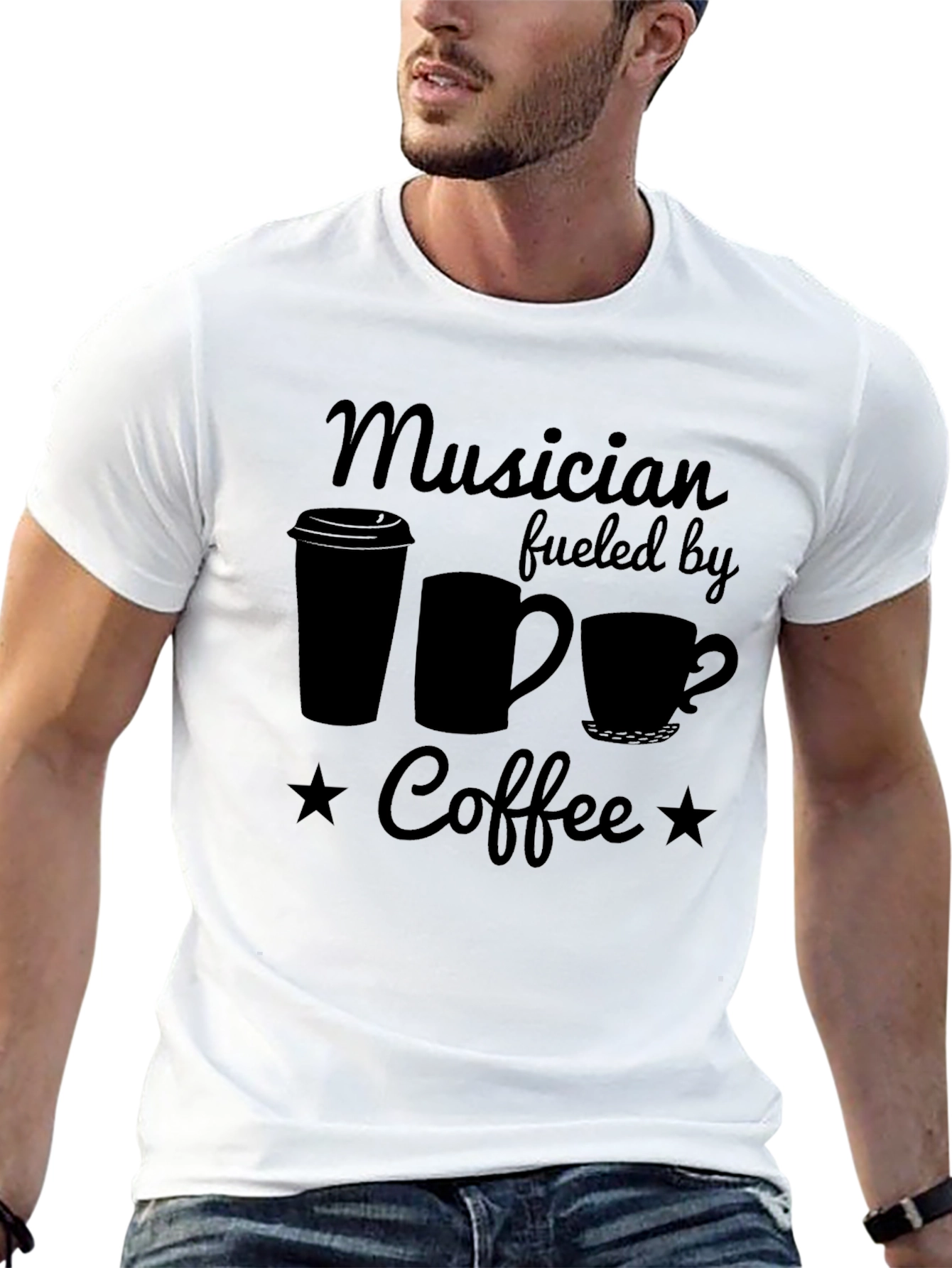 Musician Fueled by Coffee Graphic T-Shirt