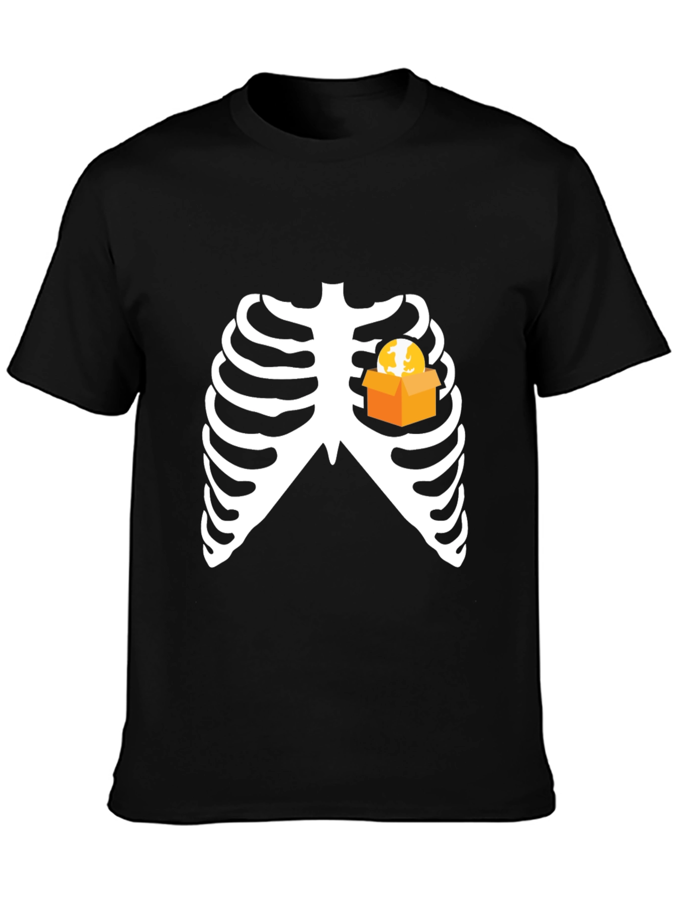 Funny Skeleton Rib Cage Halloween T-Shirt - Boxed Heart