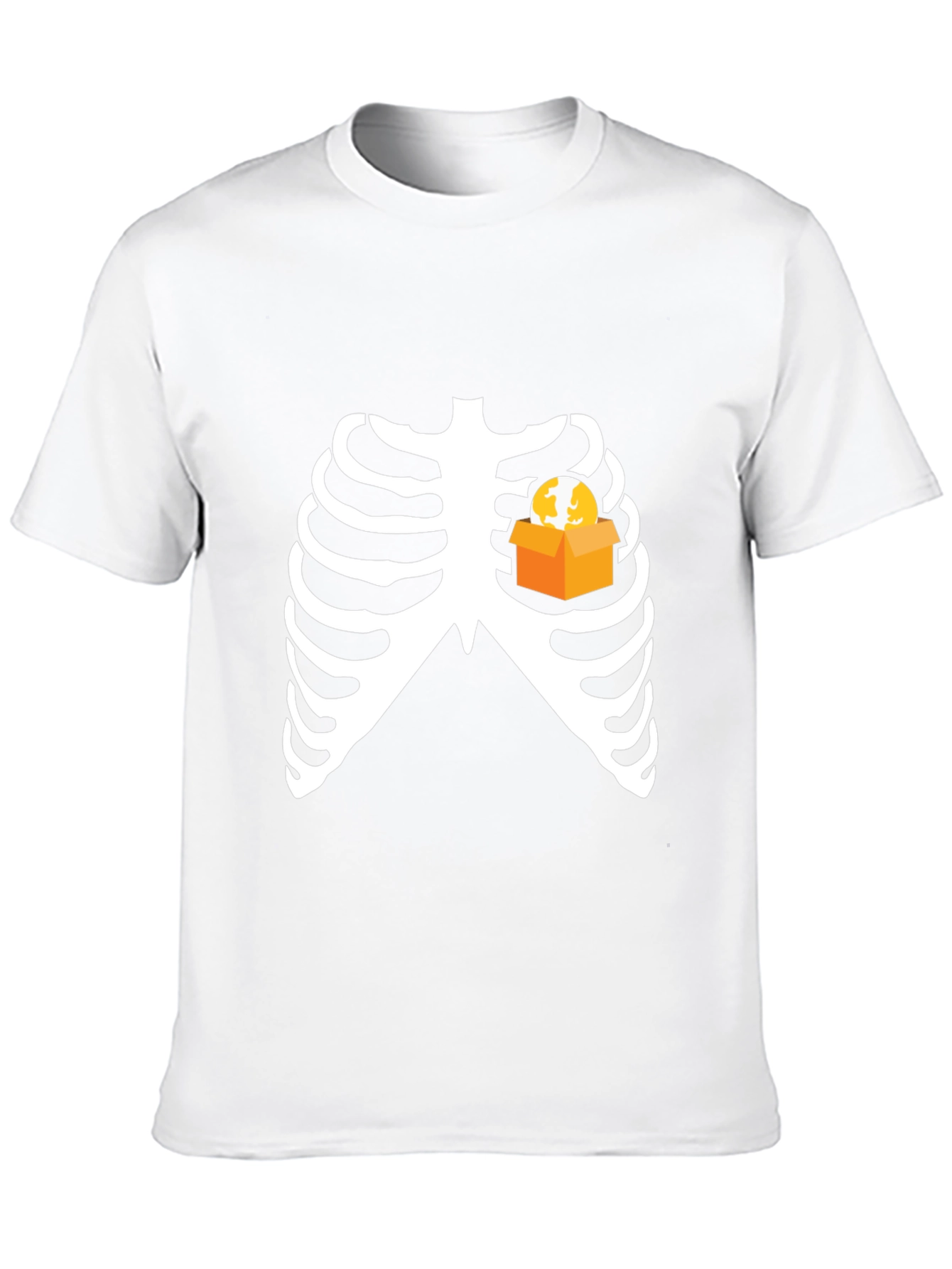 Funny Skeleton Rib Cage Halloween T-Shirt - Boxed Heart