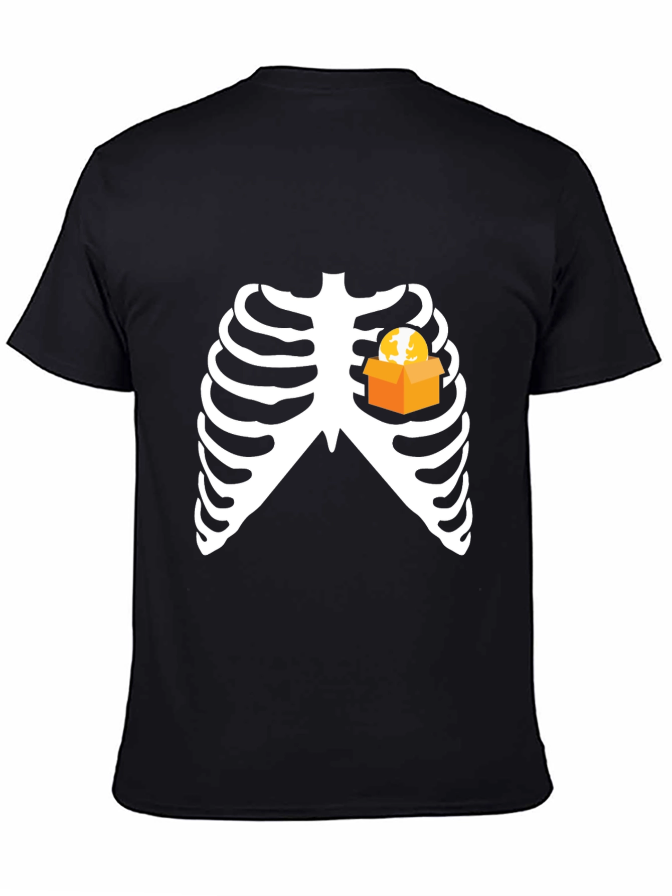 Funny Skeleton Rib Cage Halloween T-Shirt - Boxed Heart