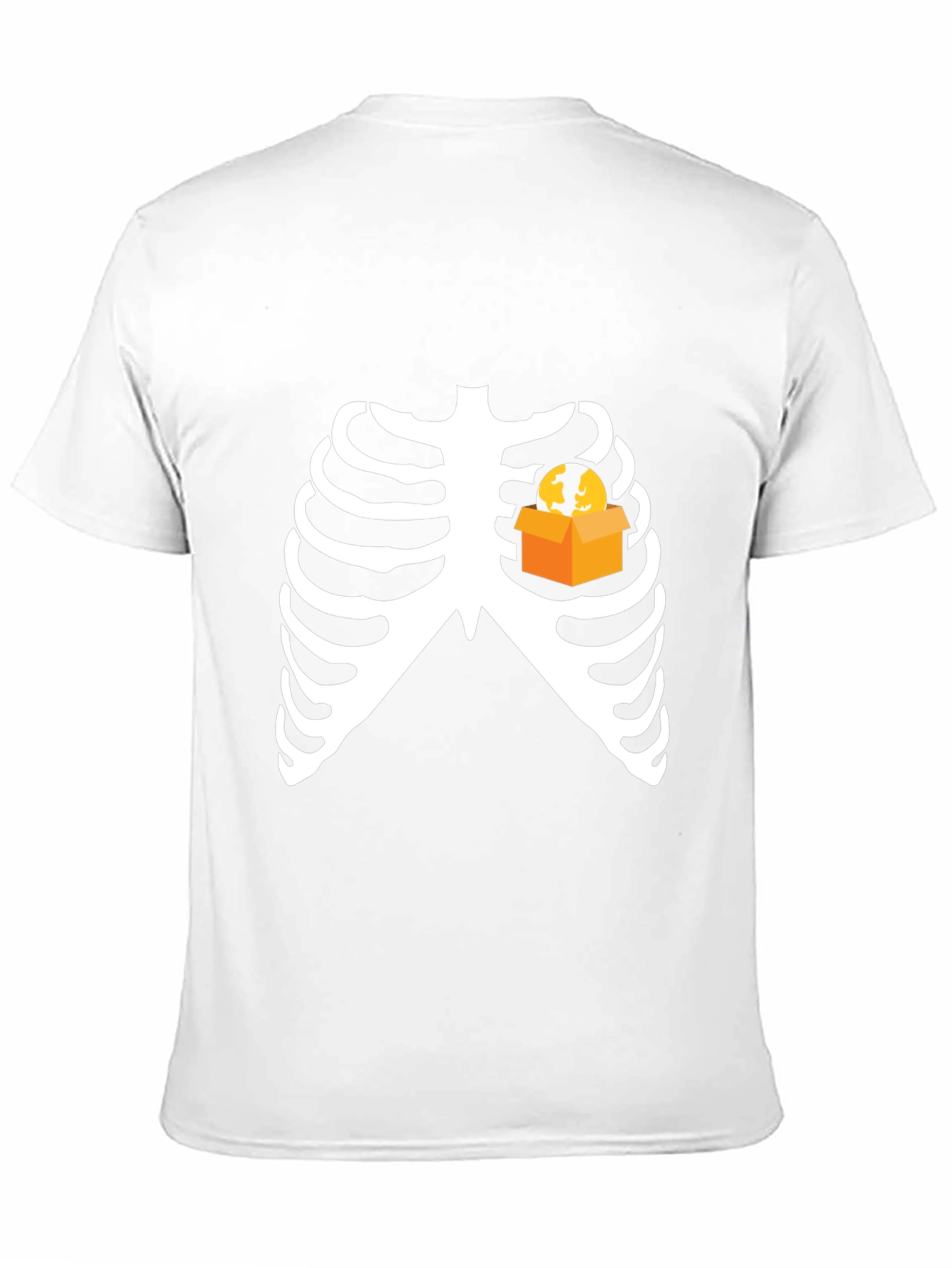 Funny Skeleton Rib Cage Halloween T-Shirt - Boxed Heart
