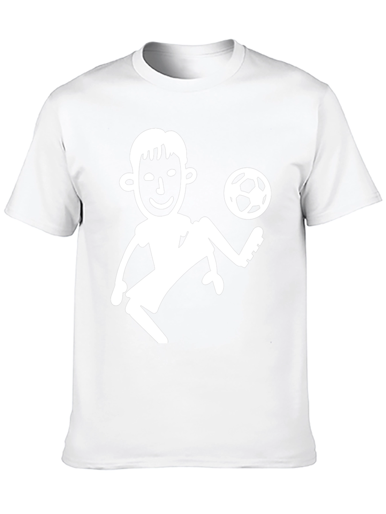 Soccer Player Graphic Tee - Black Cotton T-Shirt