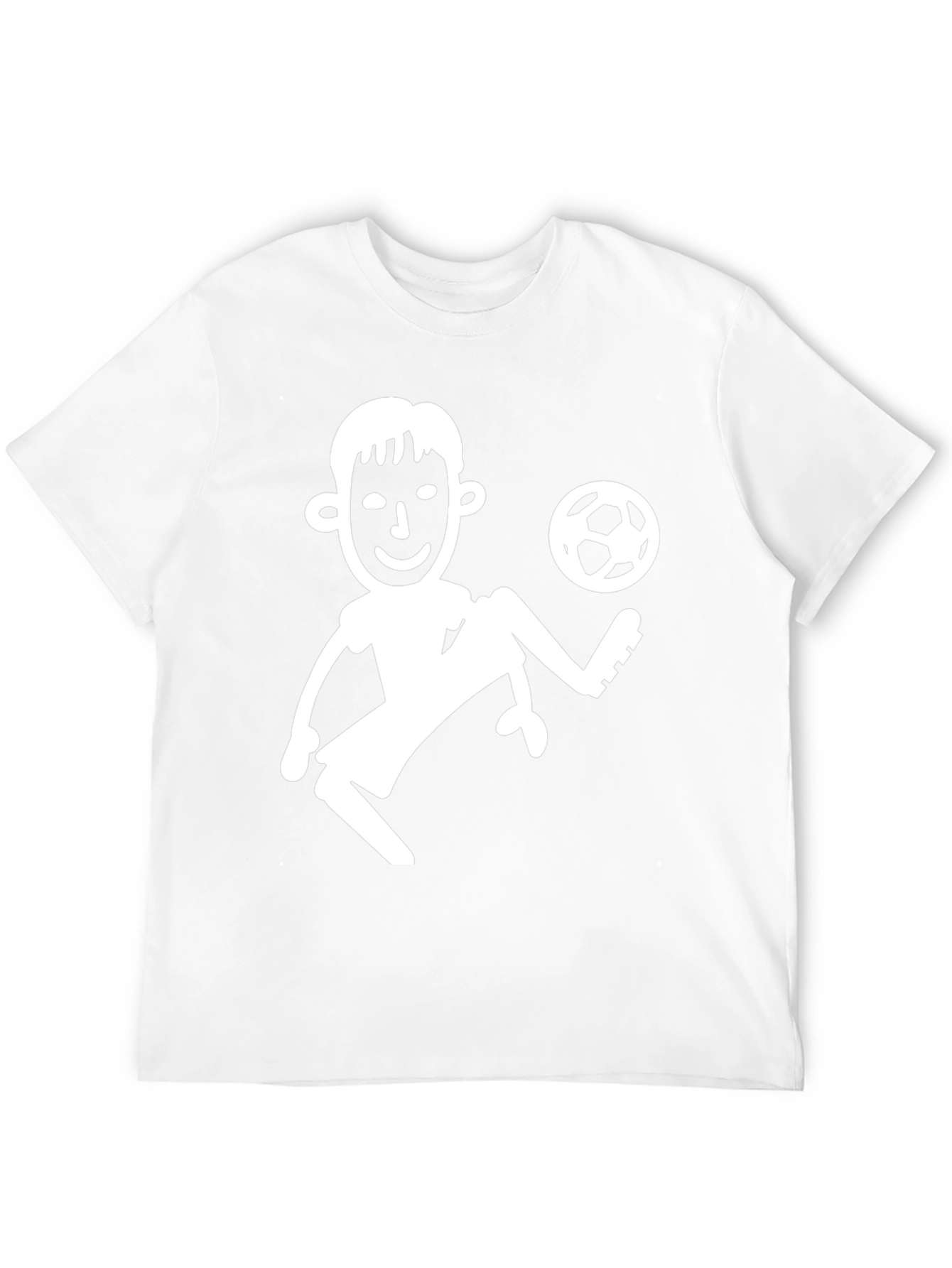 Soccer Player Graphic Tee - Black Cotton T-Shirt