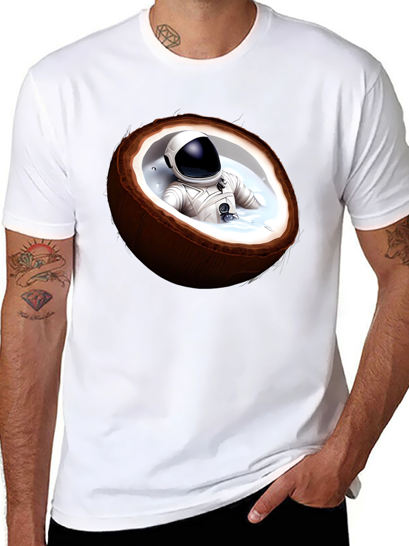 Astronaut Coconut Bathing T-Shirt