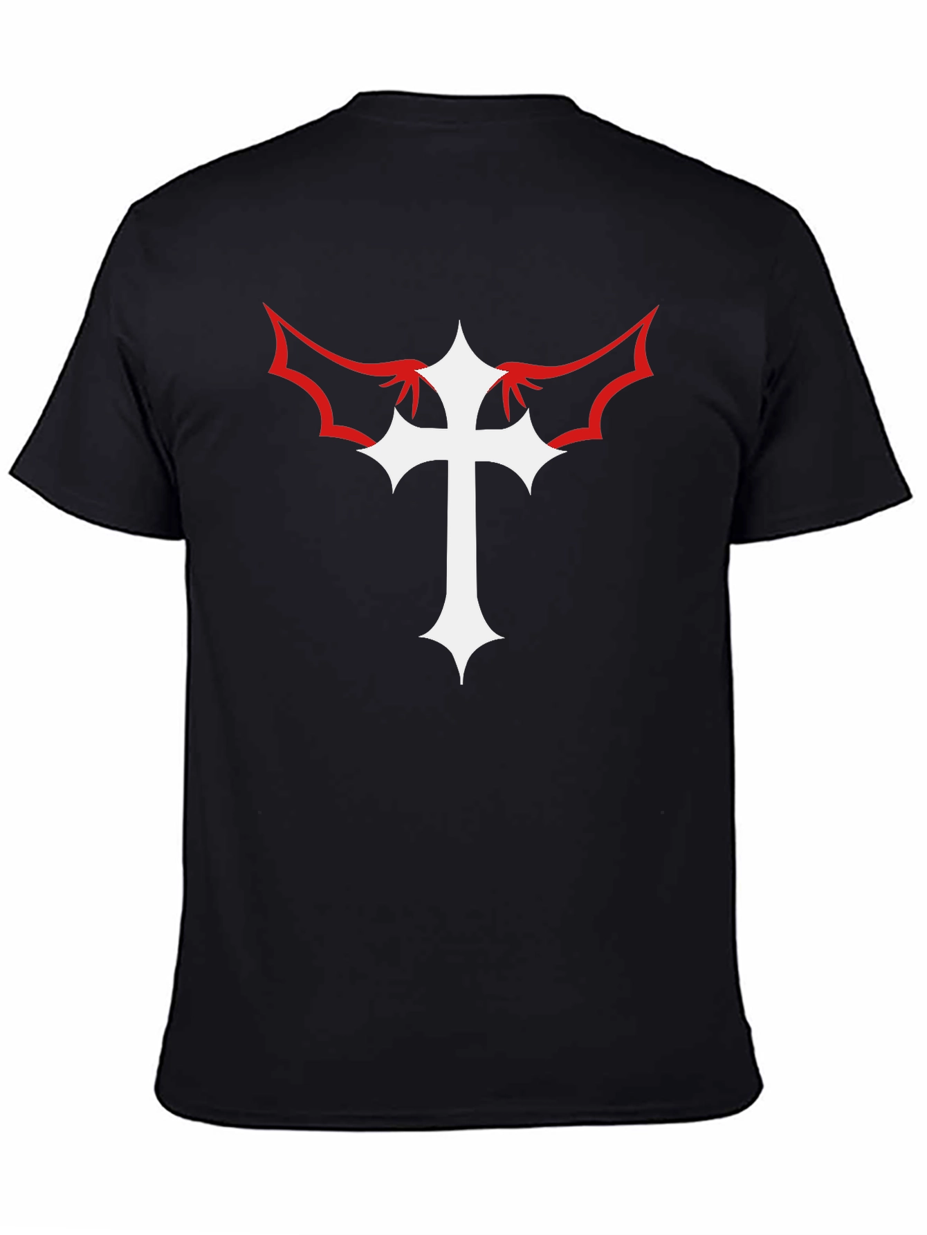 Cross With Wings Black Graphic Tee
