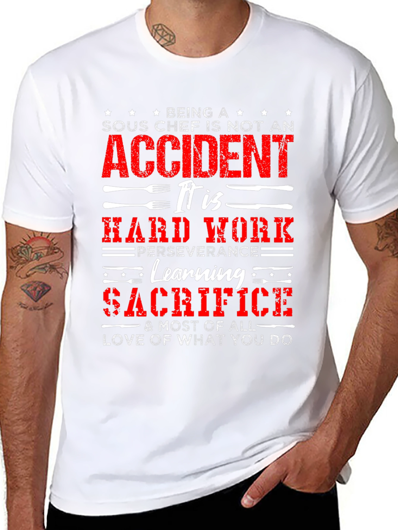 Sous Chef Hard Work T-Shirt - Culinary Pride