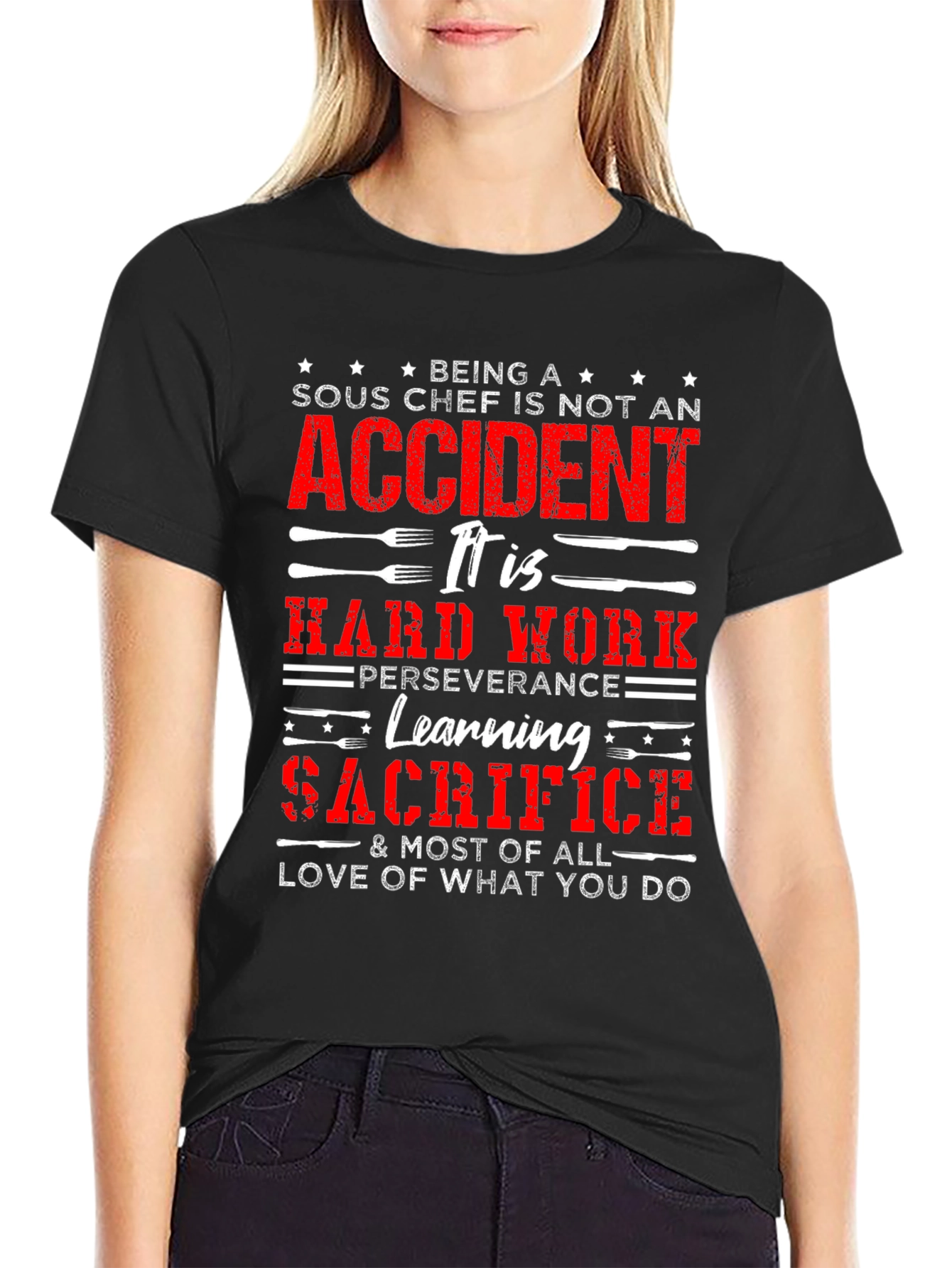 Sous Chef Hard Work T-Shirt - Culinary Pride