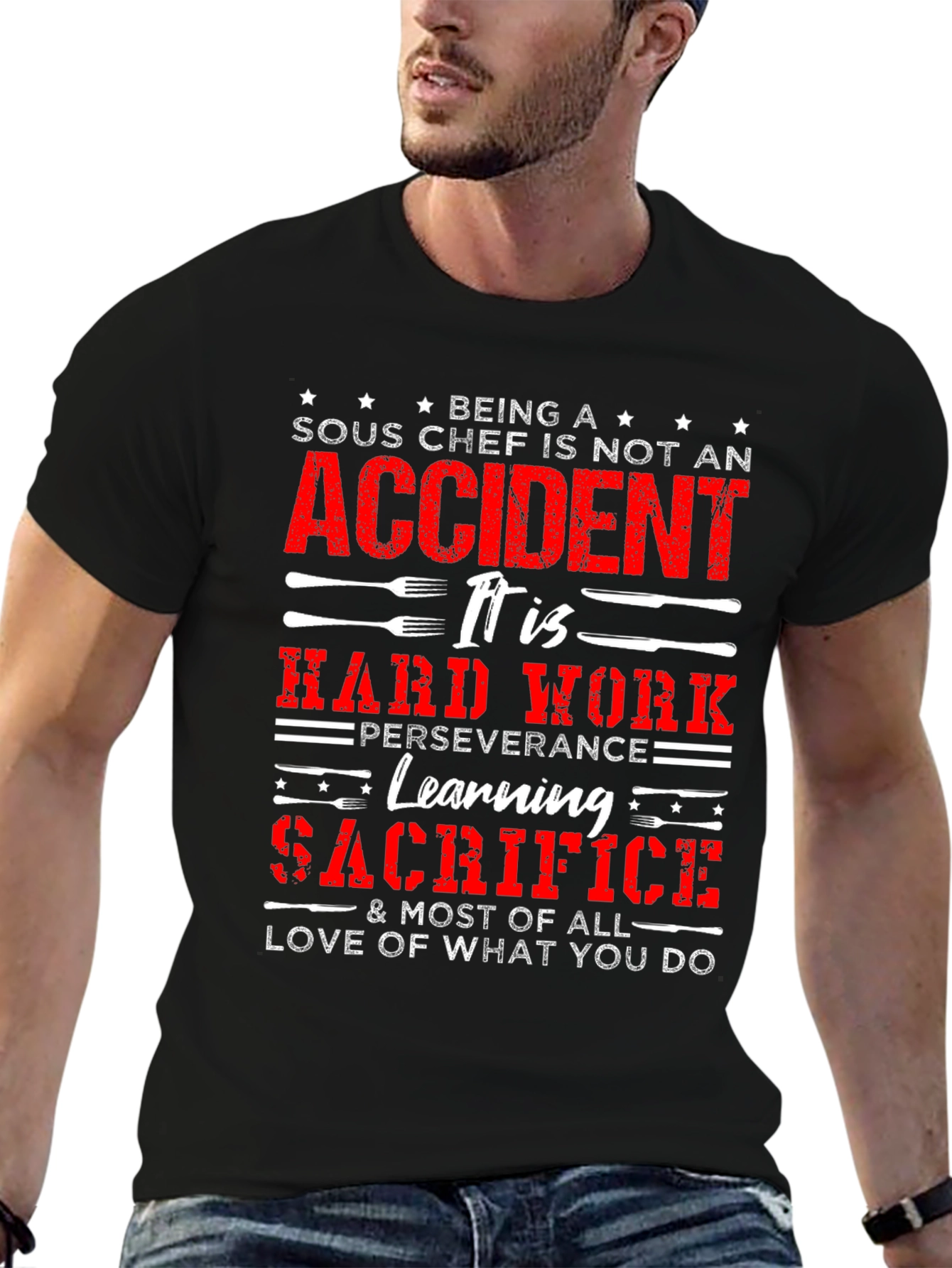Sous Chef Hard Work T-Shirt - Culinary Pride