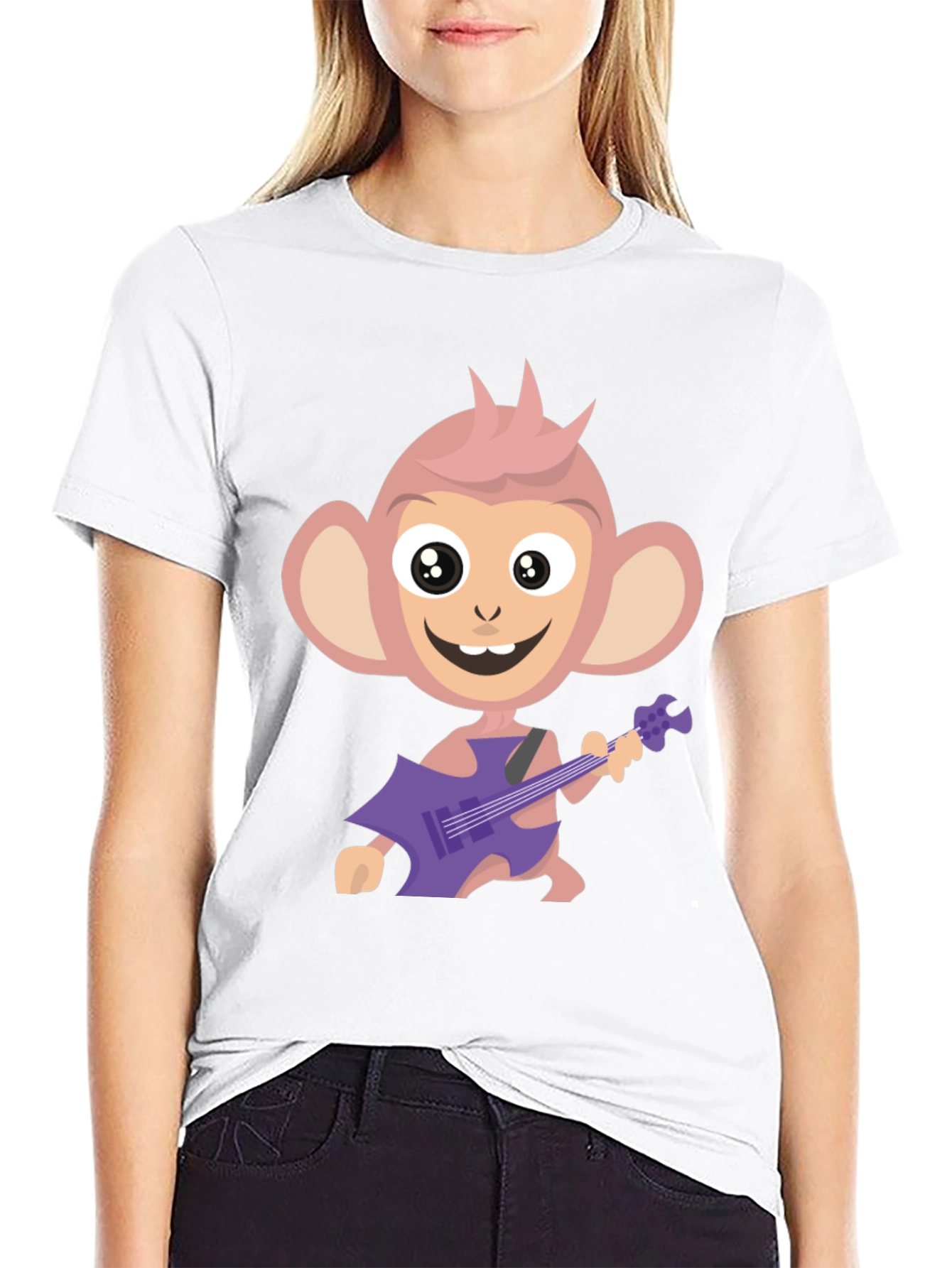 Monkey Guitar Player Graphic Tee - Funky & Fun