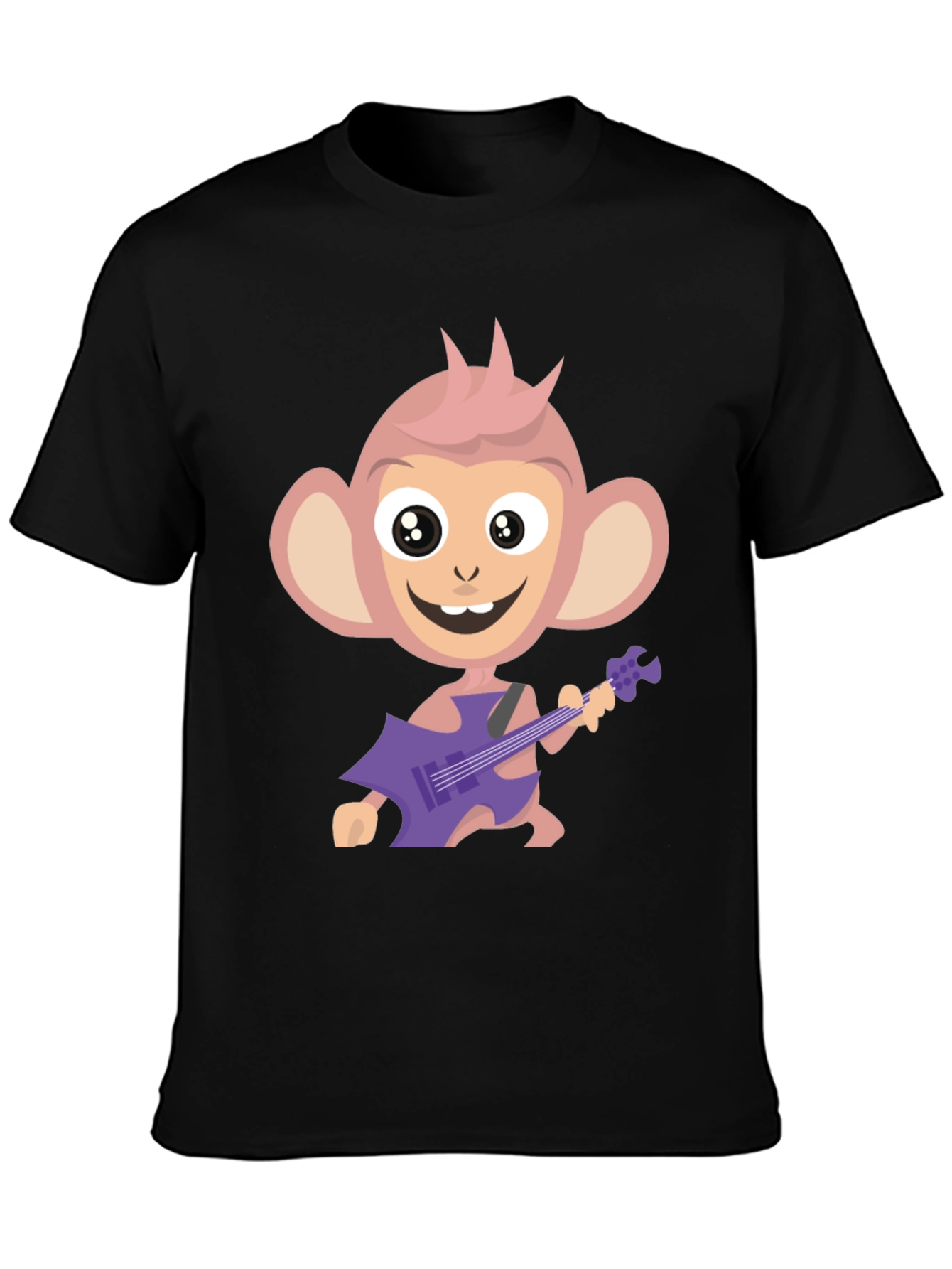 Monkey Guitar Player Graphic Tee - Funky & Fun