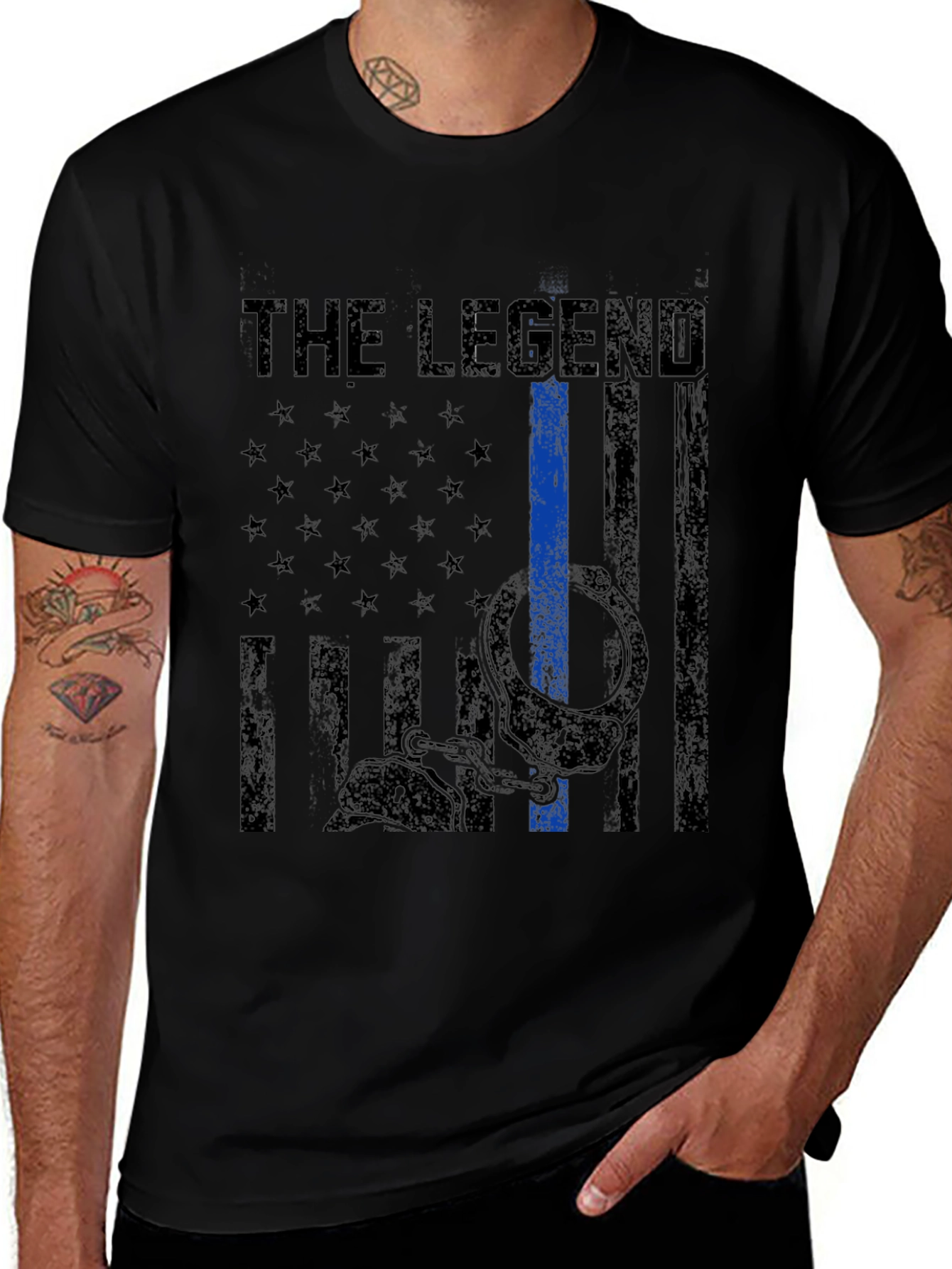 The Legend Thin Blue Line Police T-Shirt