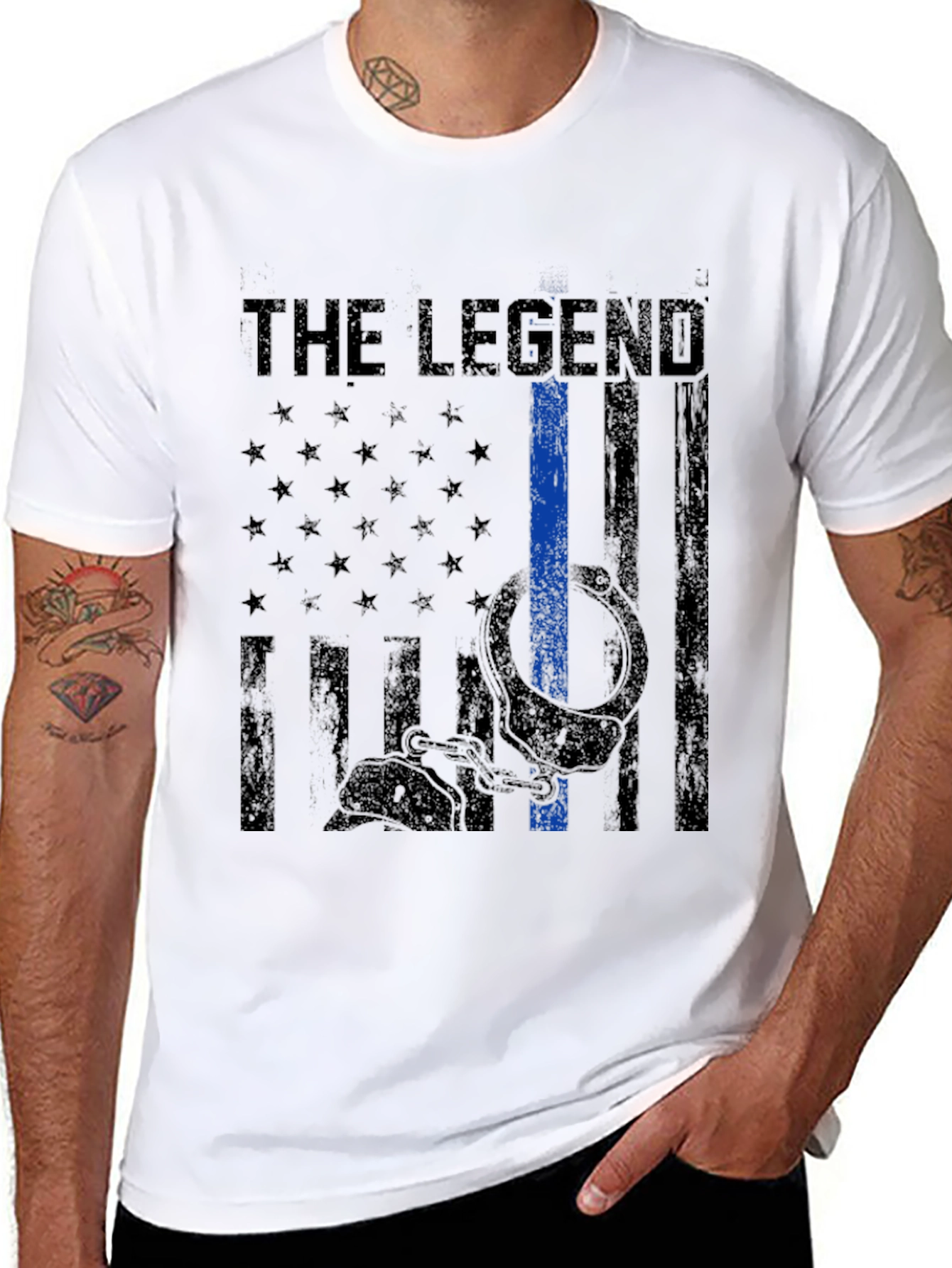 The Legend Thin Blue Line Police T-Shirt
