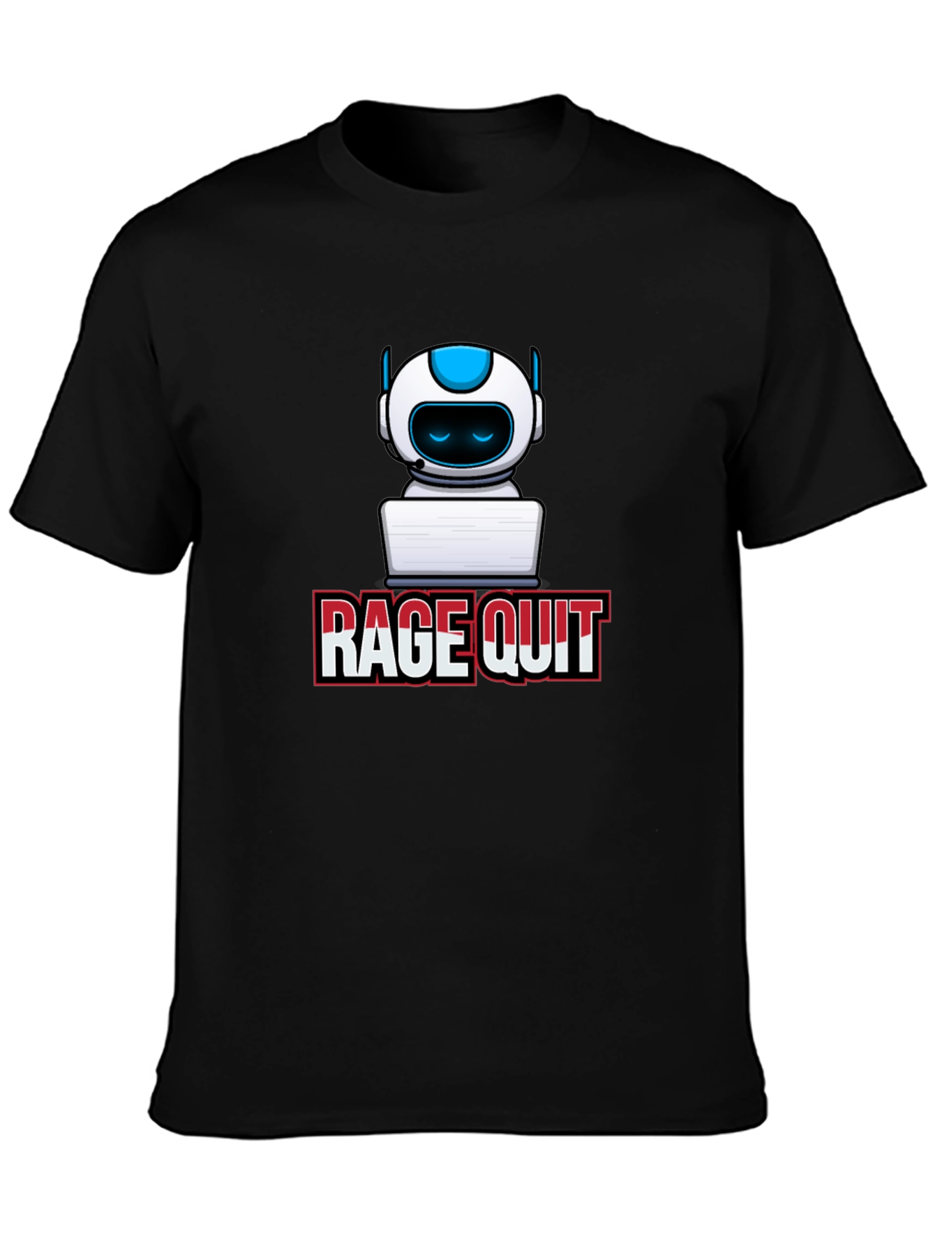 Rage Quit Robot Gamer T-Shirt - Black