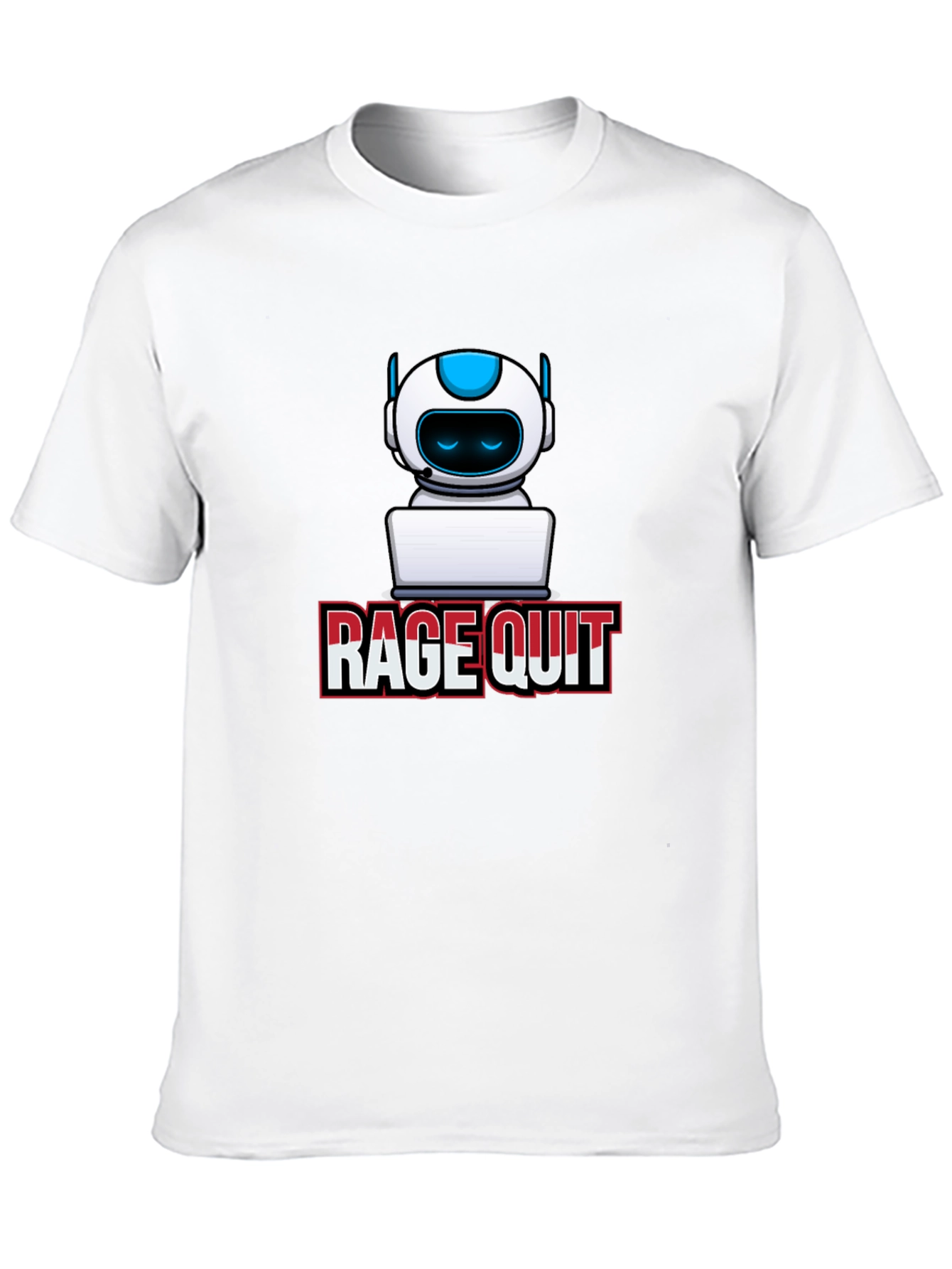 Rage Quit Robot Gamer T-Shirt - Black