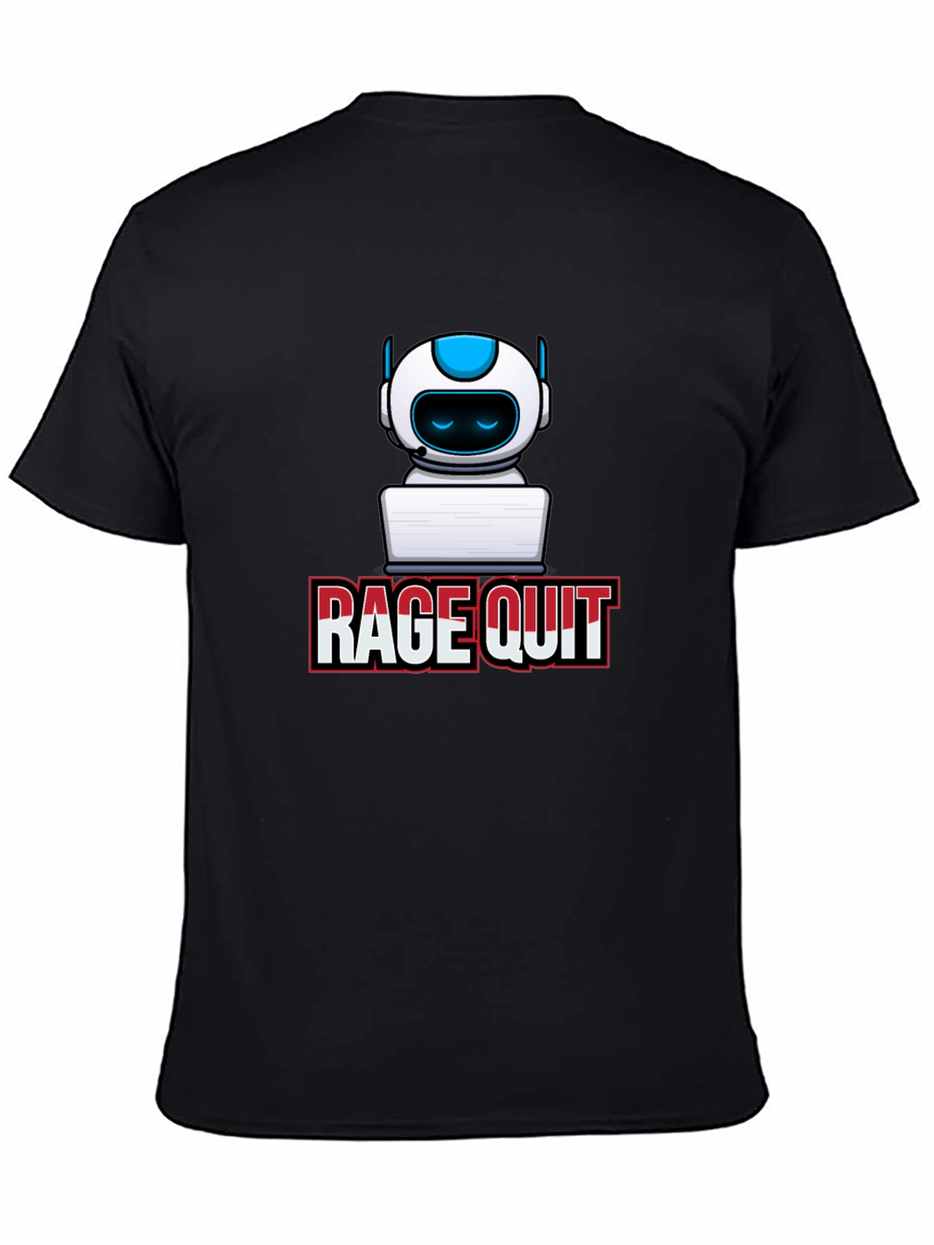Rage Quit Robot Gamer T-Shirt - Black