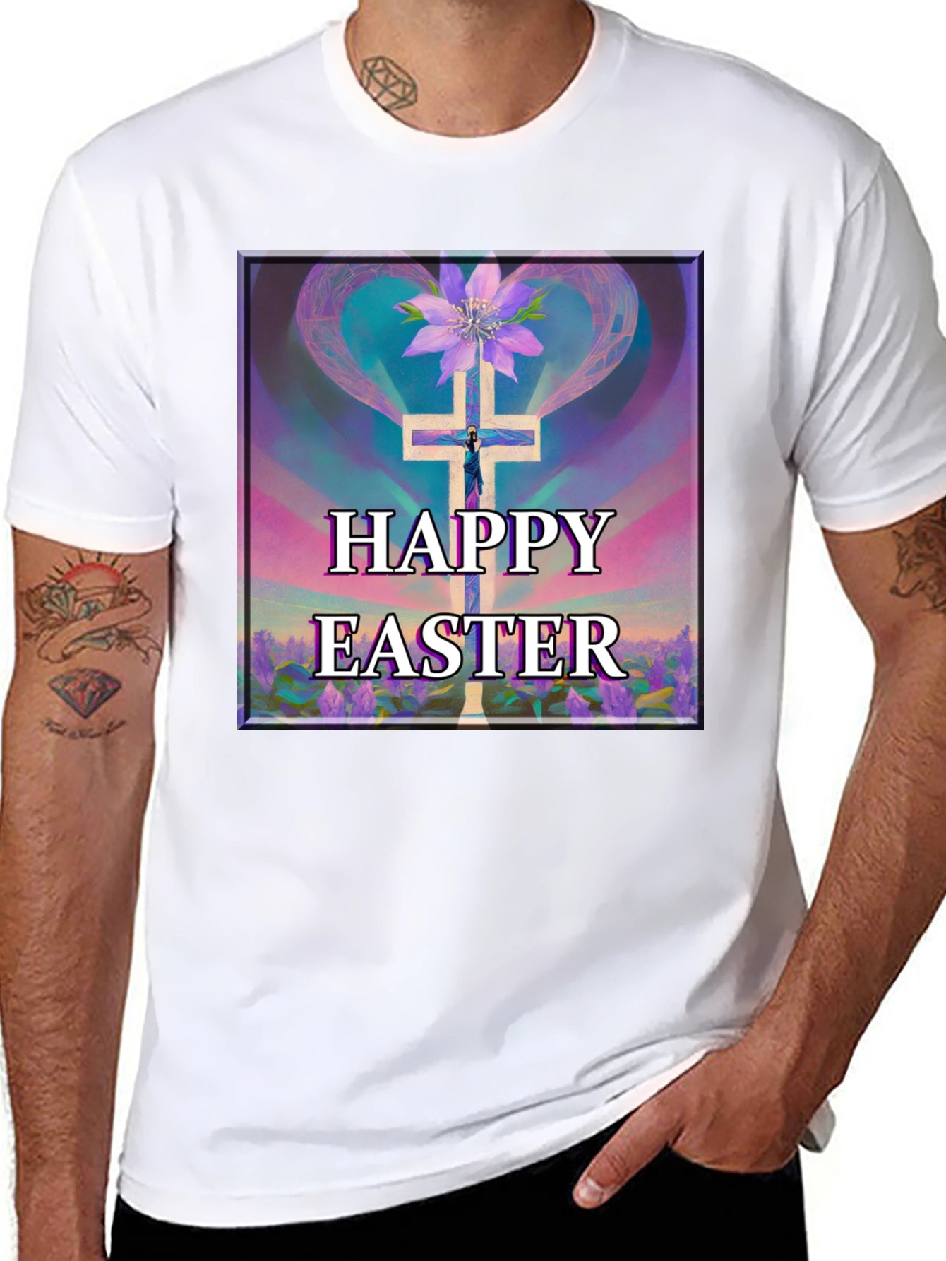 Happy Easter Cross Graphic Tee