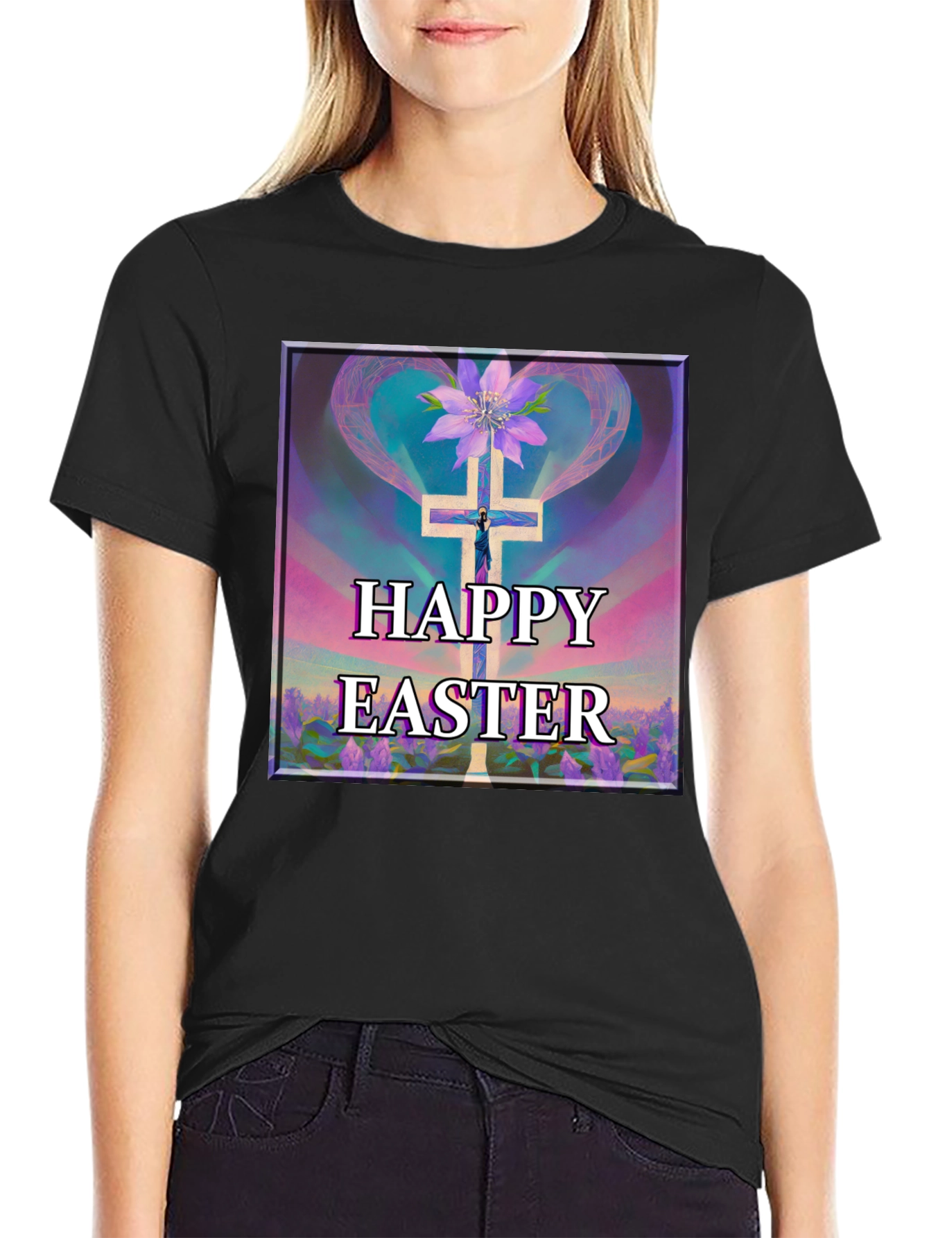 Happy Easter Cross Graphic Tee