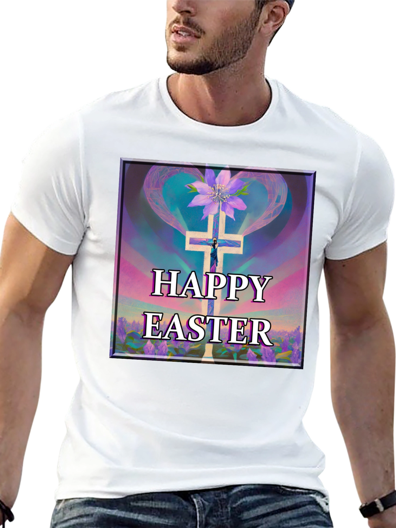 Happy Easter Cross Graphic Tee