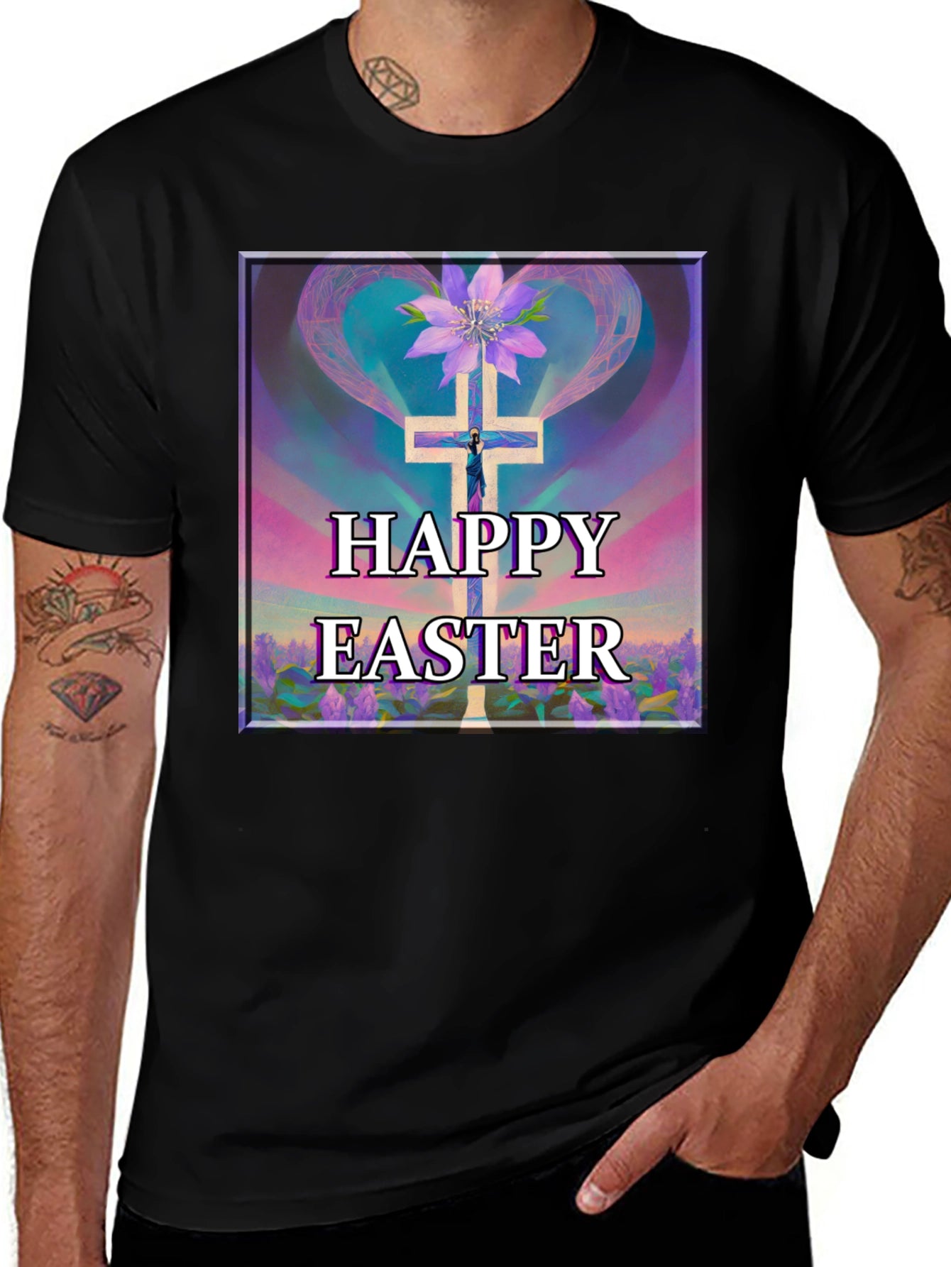 Happy Easter Cross Graphic Tee