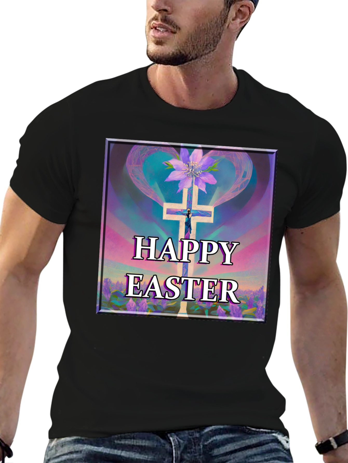 Happy Easter Cross Graphic Tee