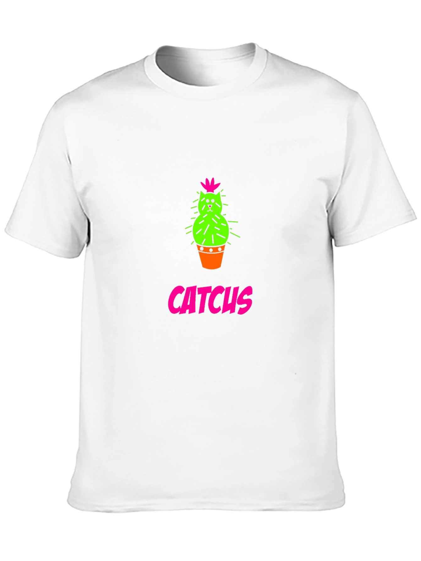 CATCHUS Cactus Cat Graphic T-Shirt - Black