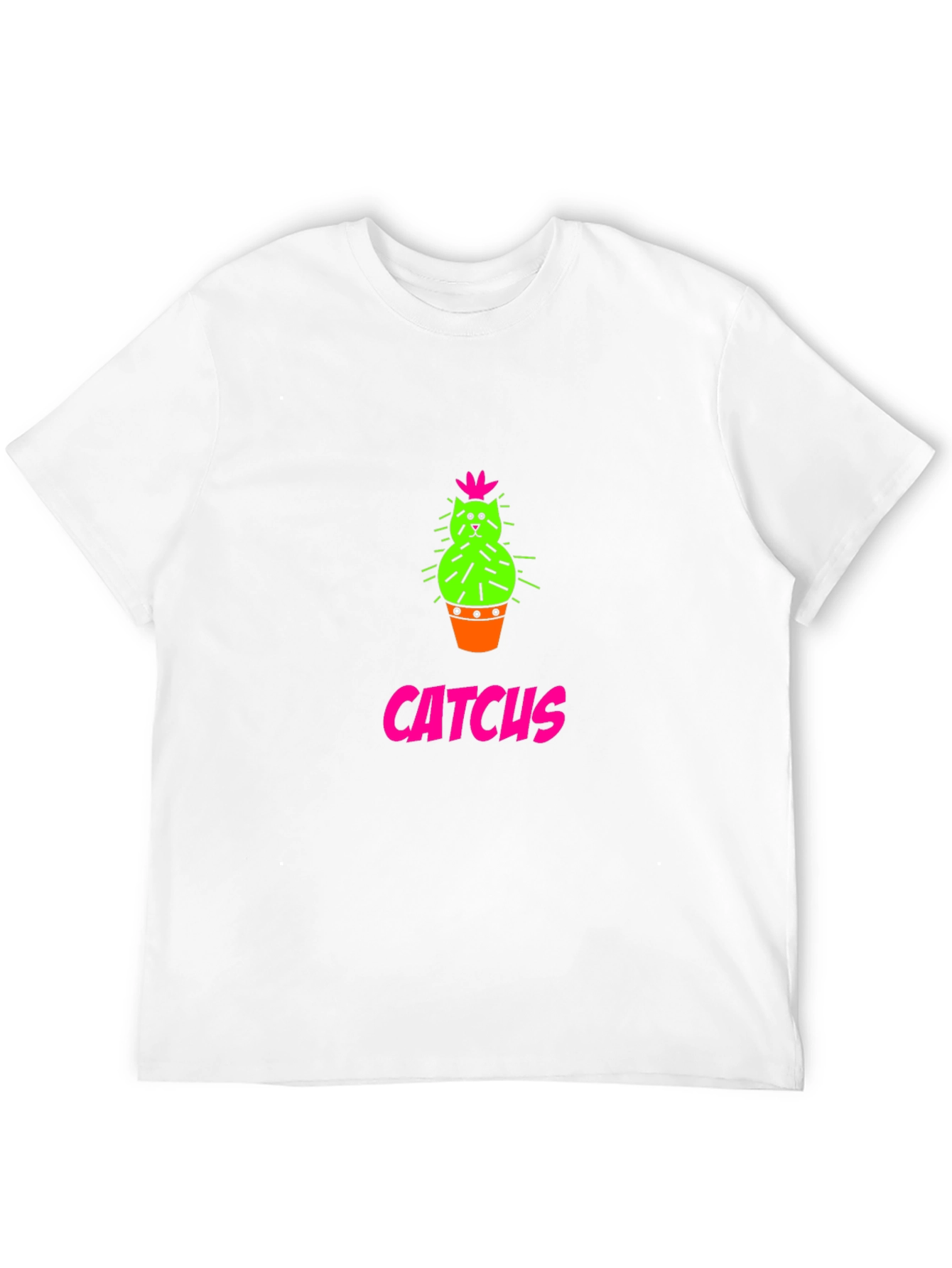 CATCHUS Cactus Cat Graphic T-Shirt - Black