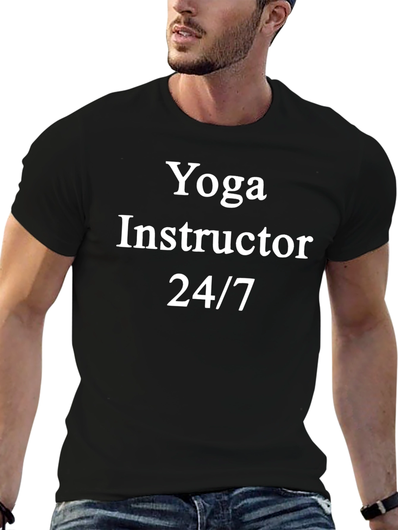 Yoga Instructor 24/7 T-Shirt - Black Cotton Tee