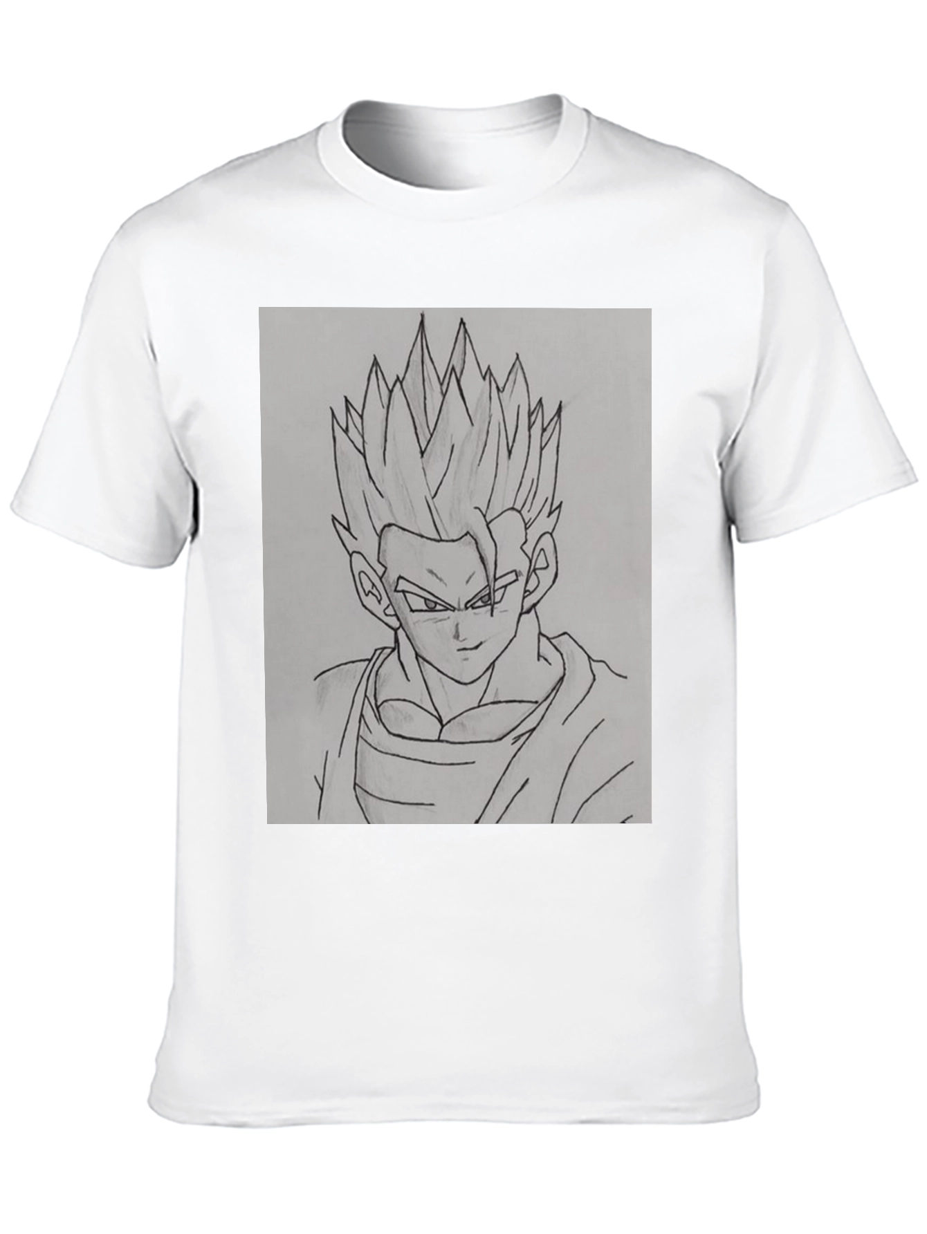 Anime Character Sketch Black T-Shirt