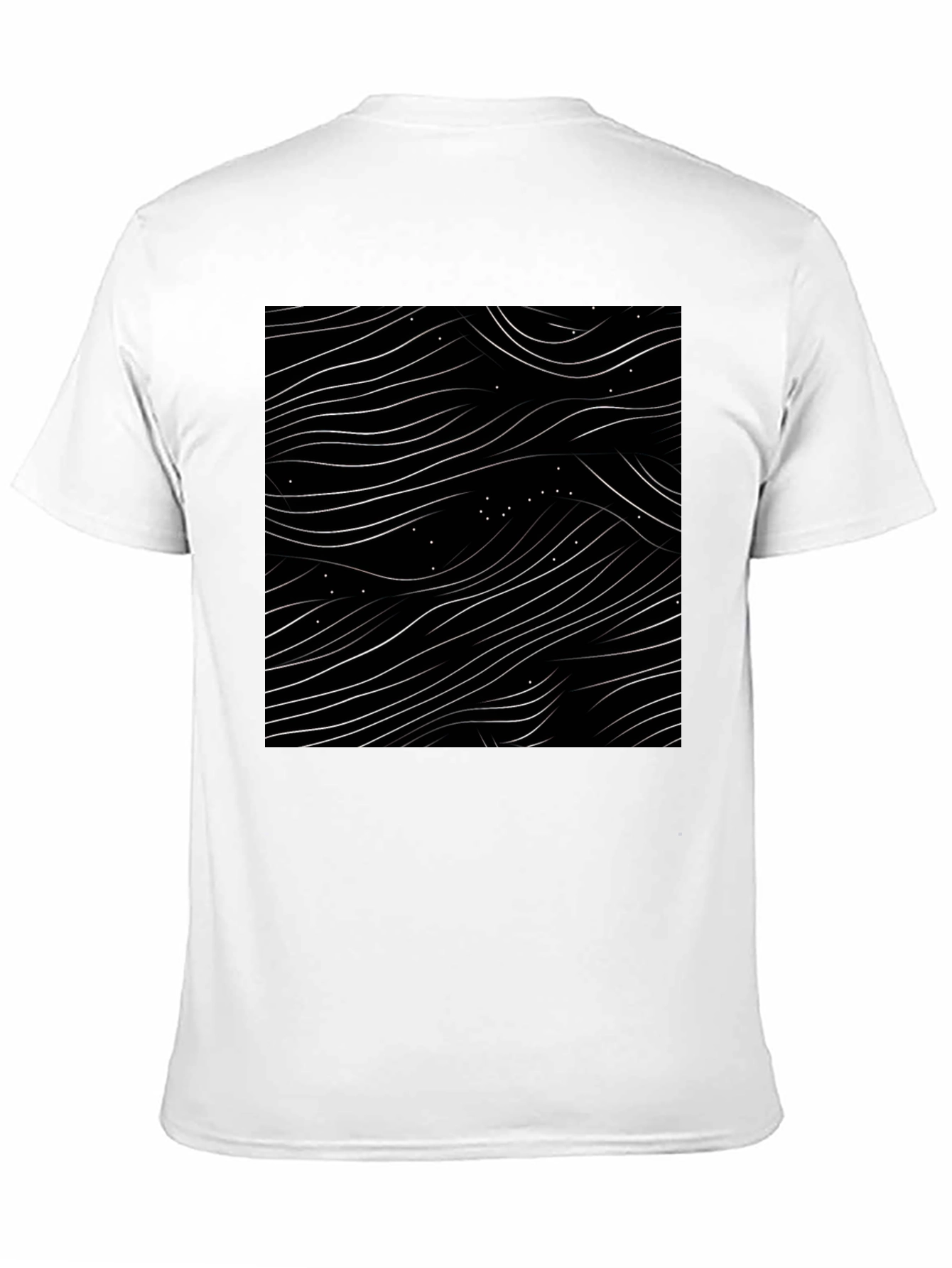 Abstract Wave Pattern Black T-Shirt