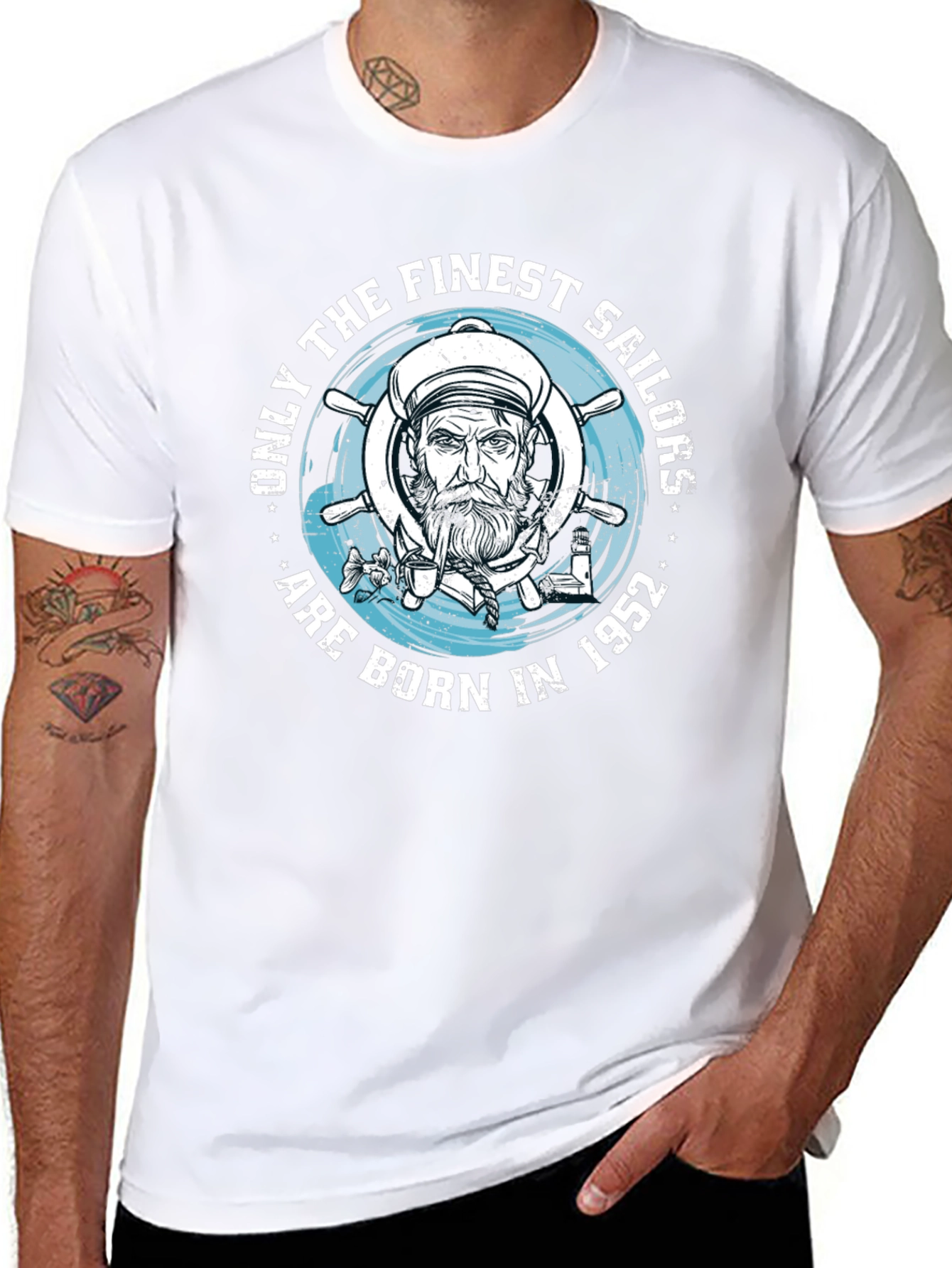 Finest Sailors Born in 1952 Black T-Shirt