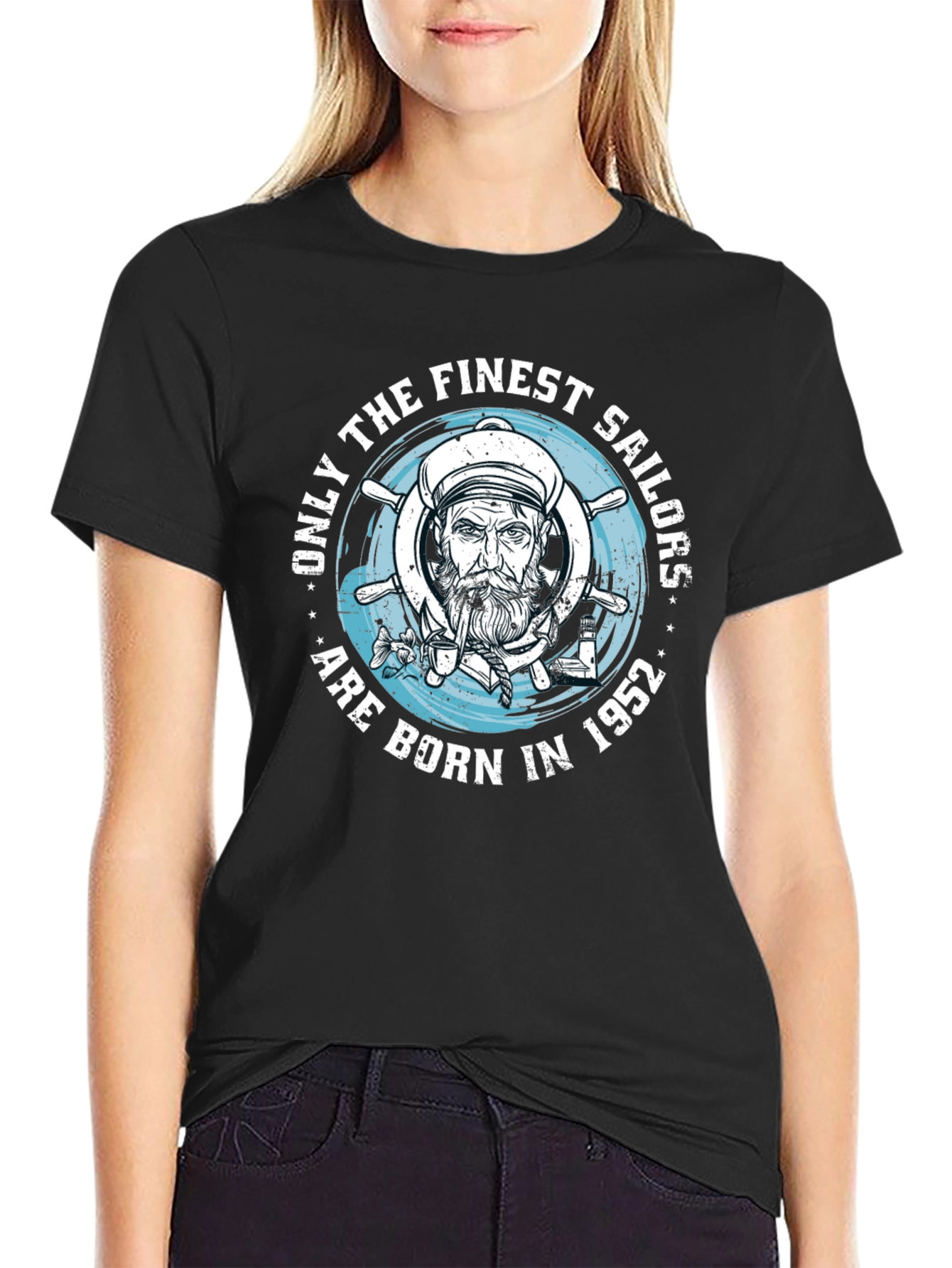 Finest Sailors Born in 1952 Black T-Shirt