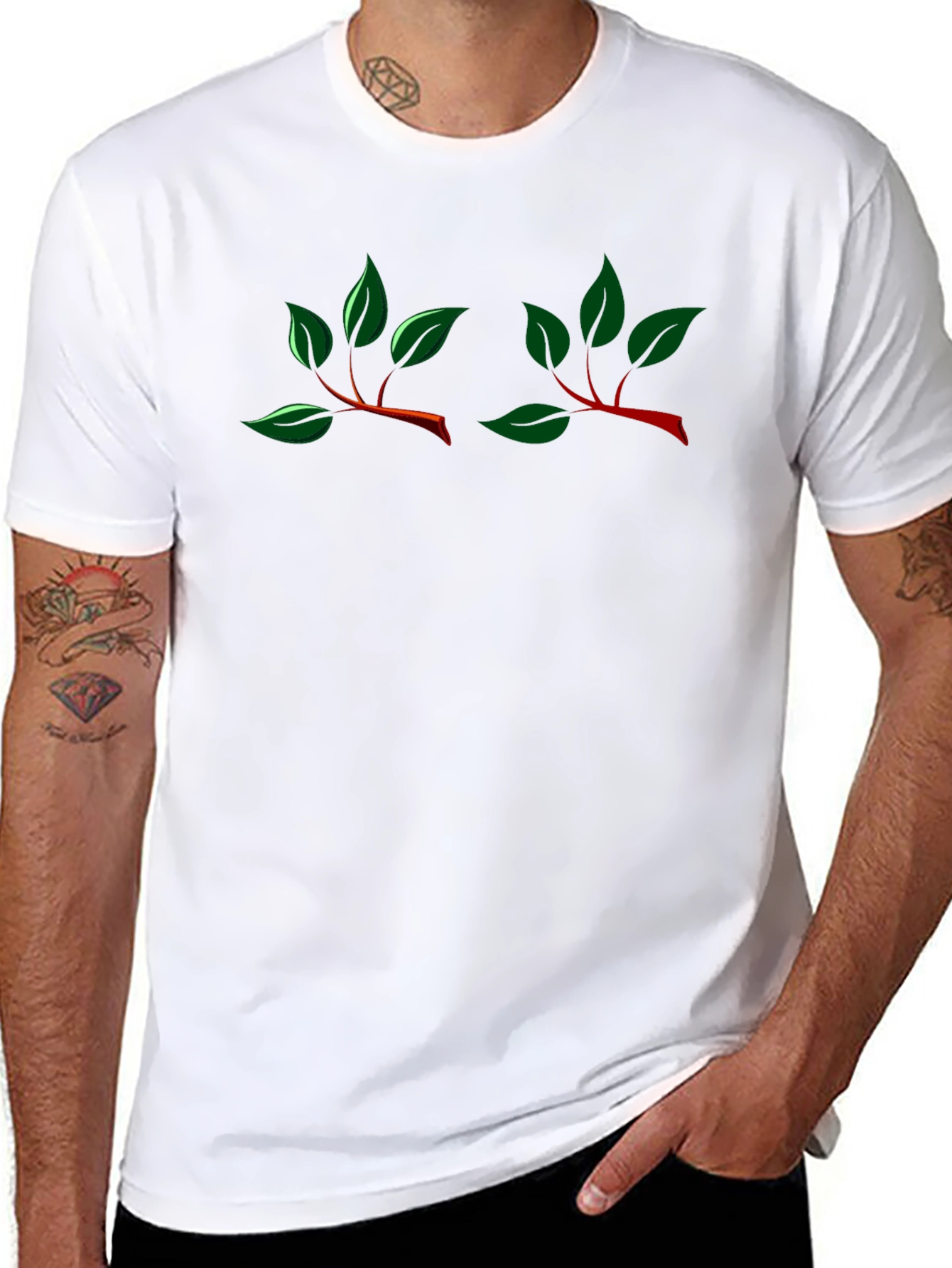 Leaf Branch Black T-Shirt