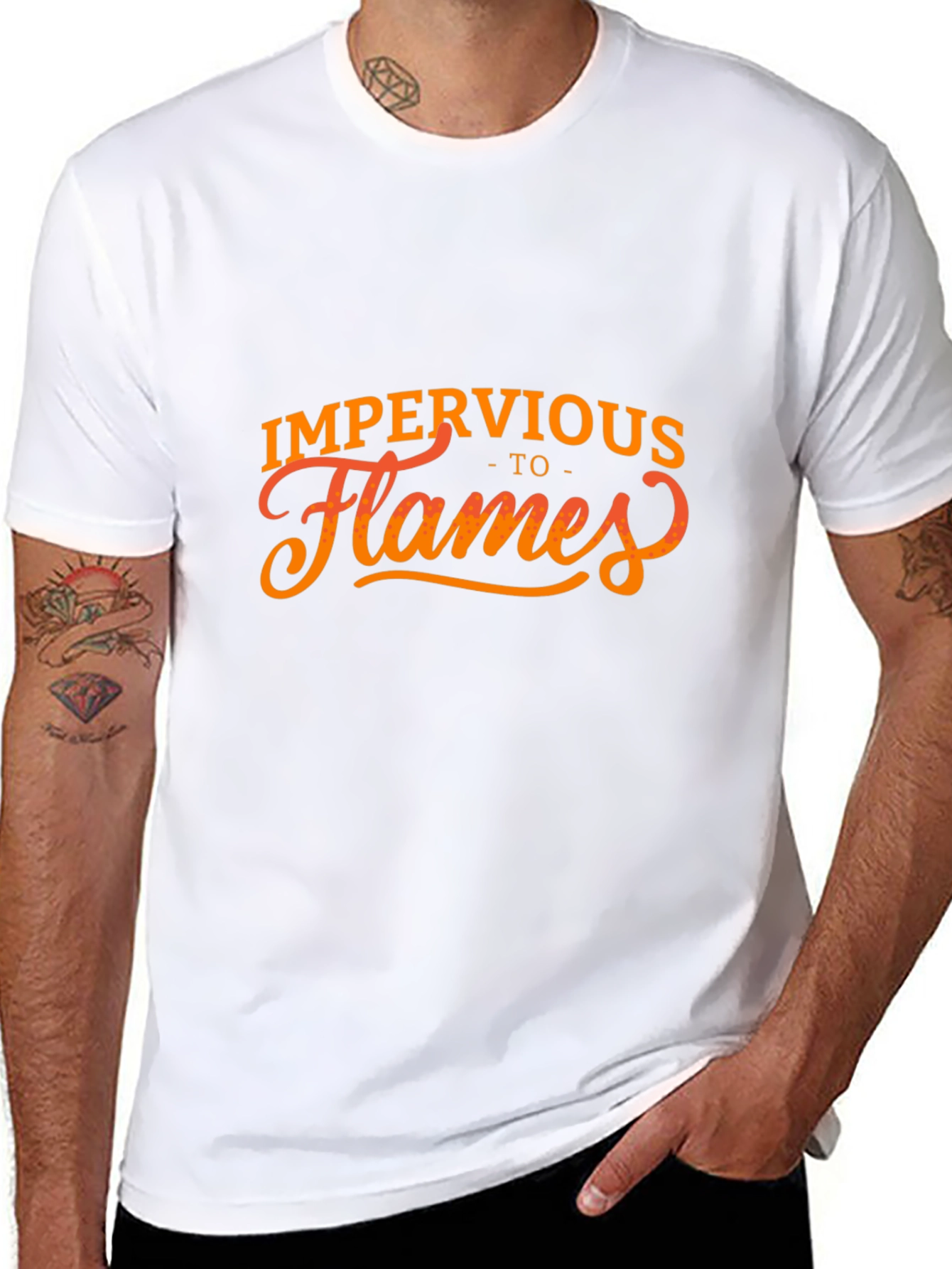 Impervious To Flames Graphic Tee - Black Cotton