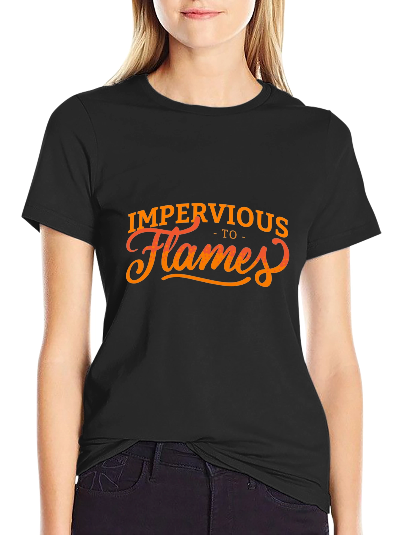 Impervious To Flames Graphic Tee - Black Cotton