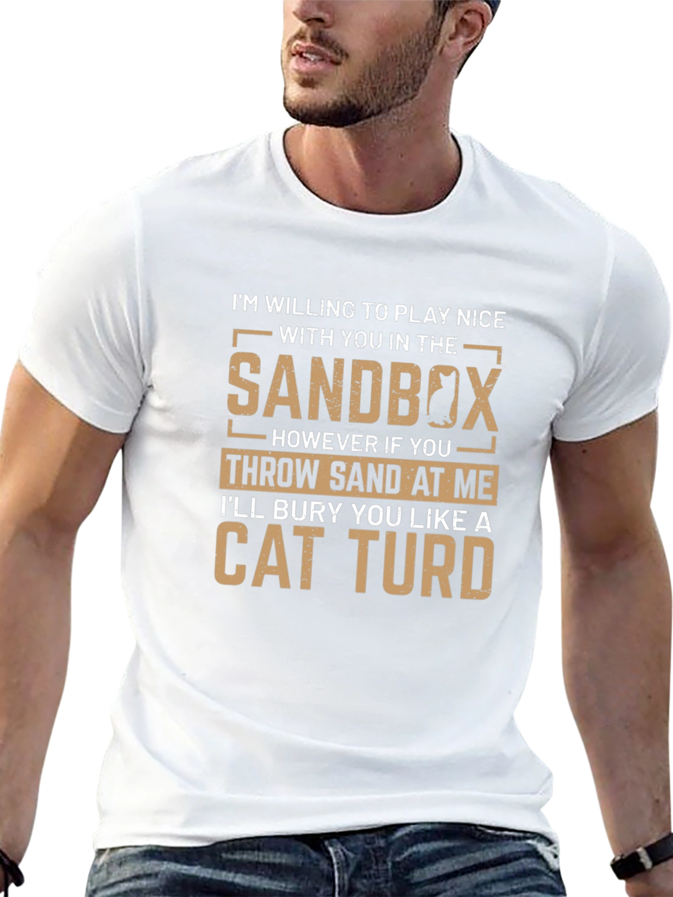 Sandbox Cat T-Shirt Funny Graphic Tee