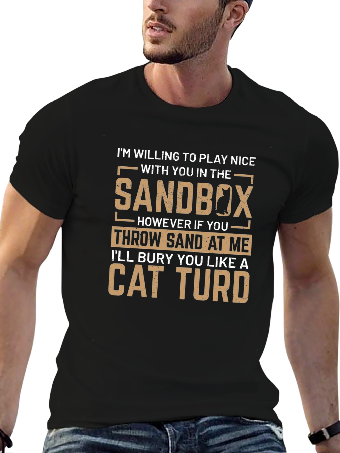 Sandbox Cat T-Shirt Funny Graphic Tee
