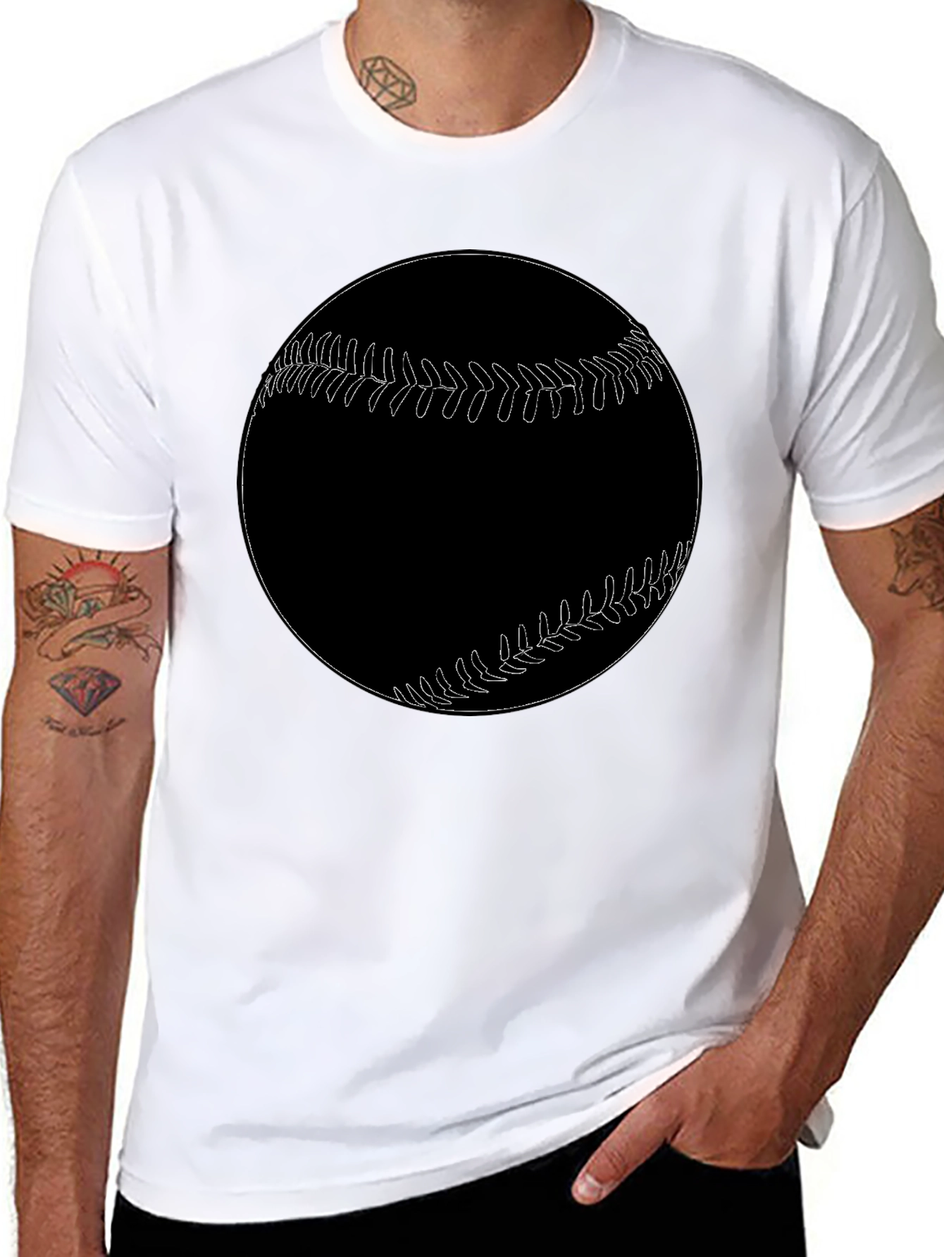 Baseball Graphic Tee - Black