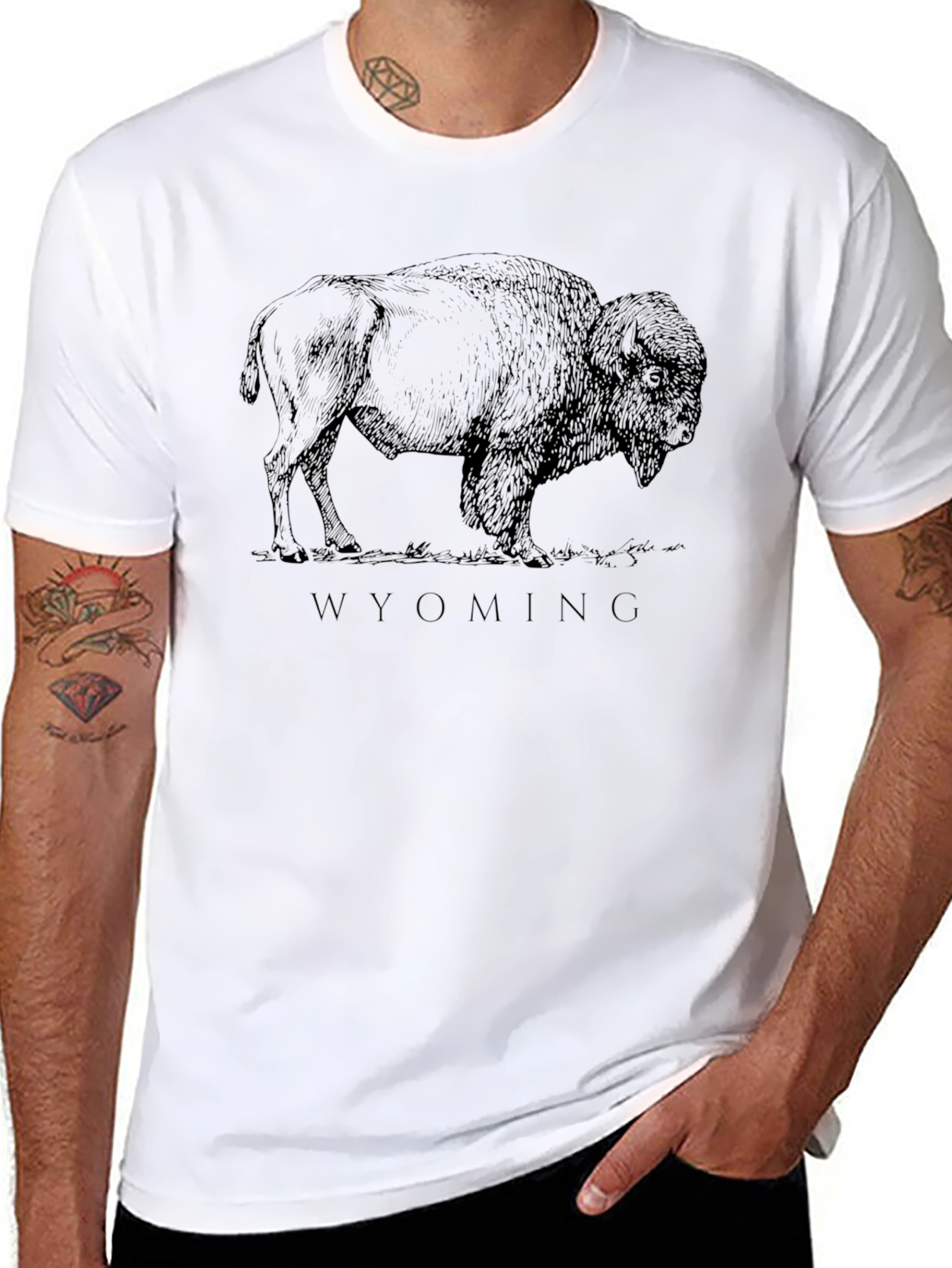 Wyoming Bison Graphic Tee - Black