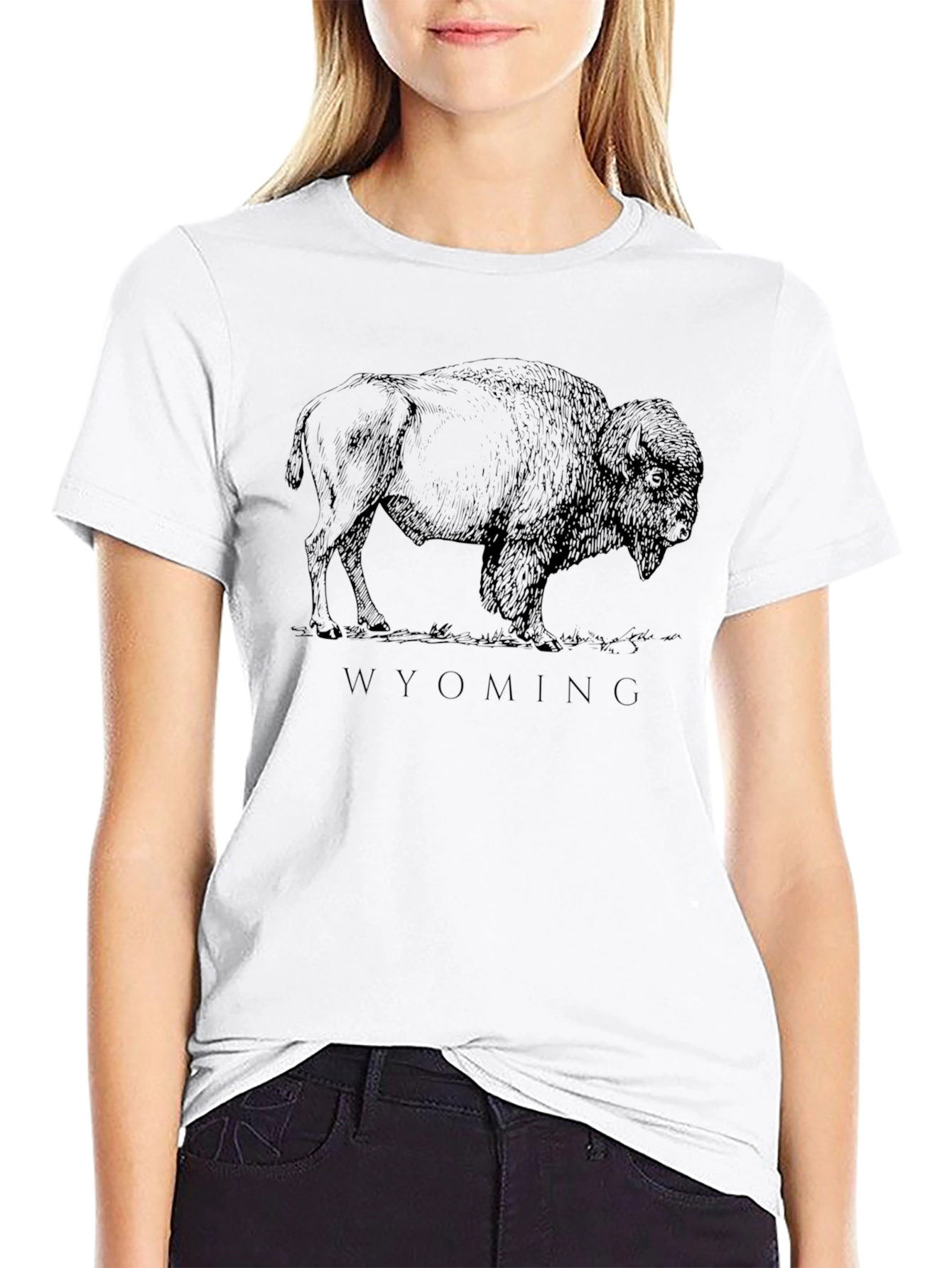 Wyoming Bison Graphic Tee - Black