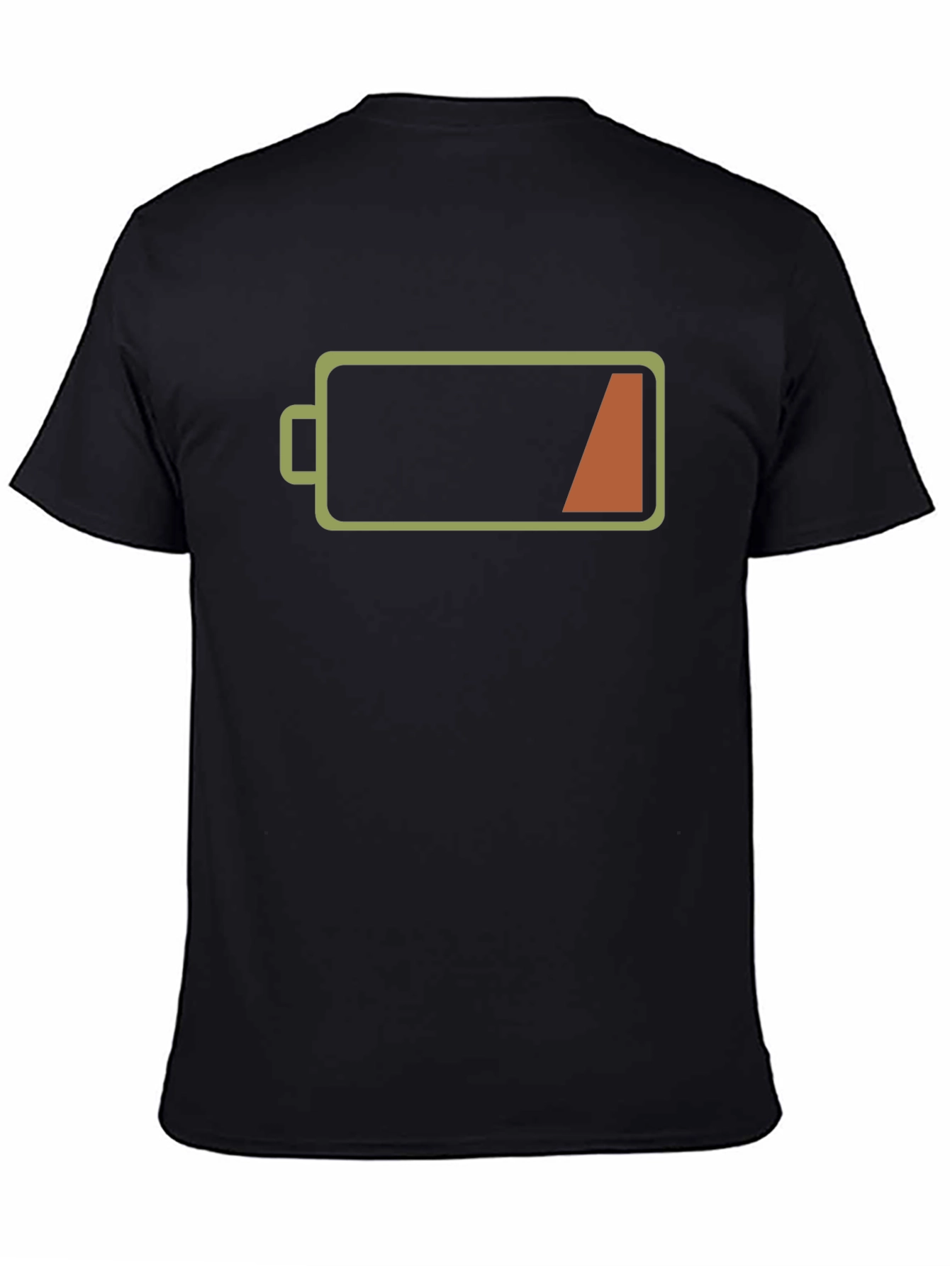 Low Battery Graphic Tee - Black Cotton Comfort