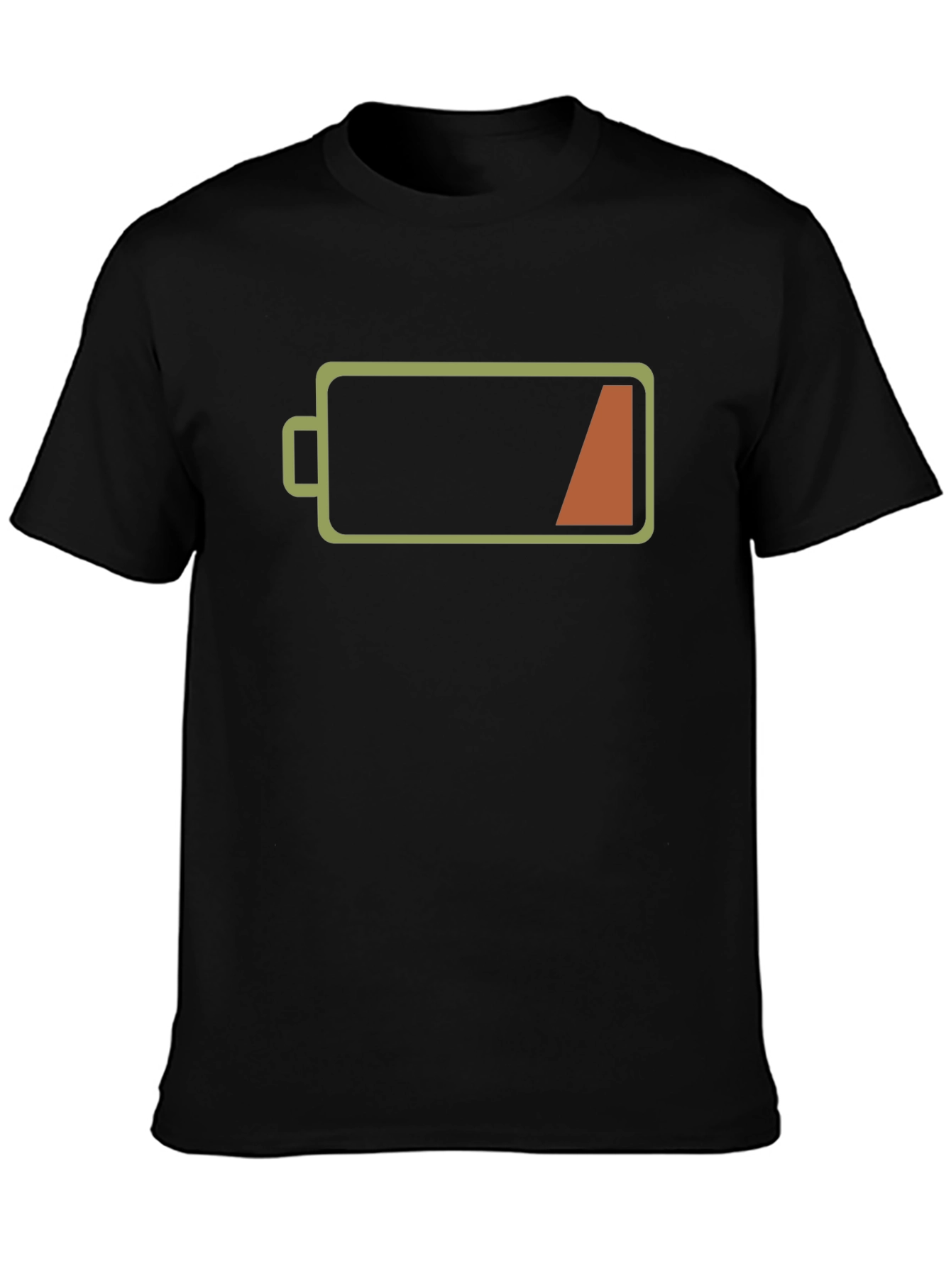 Low Battery Graphic Tee - Black Cotton Comfort