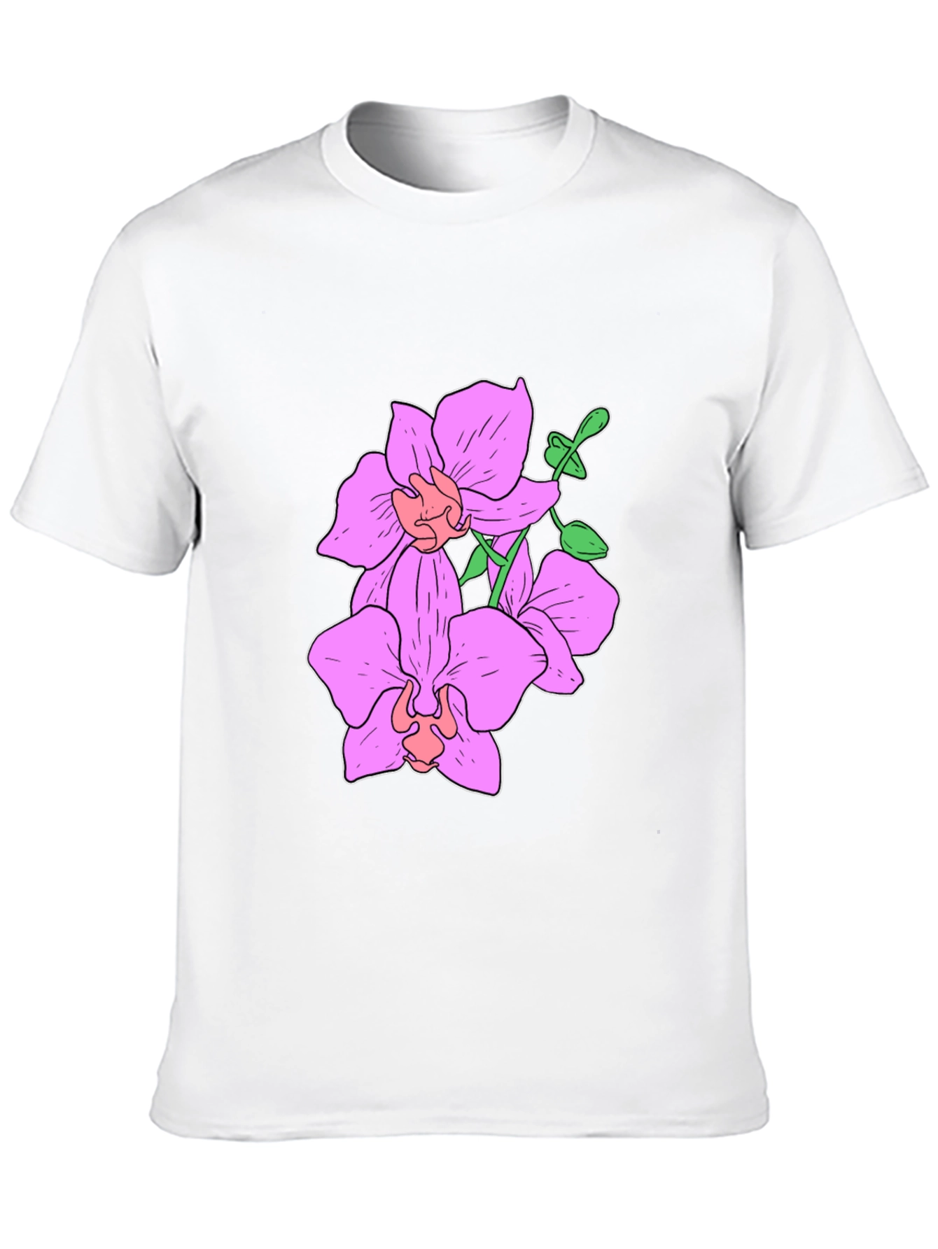 Floral Orchid Graphic Tee - Black